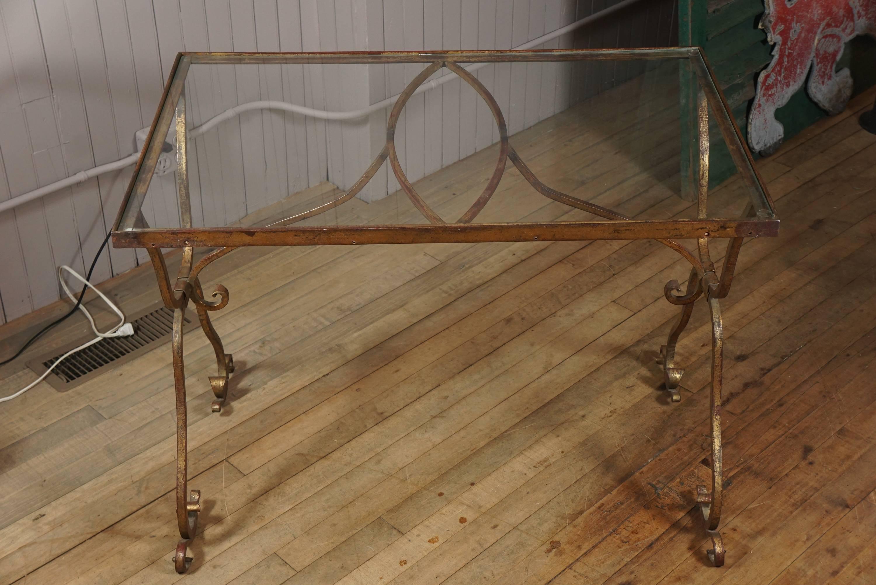 Gilt Iron Table In Excellent Condition In Hudson, NY