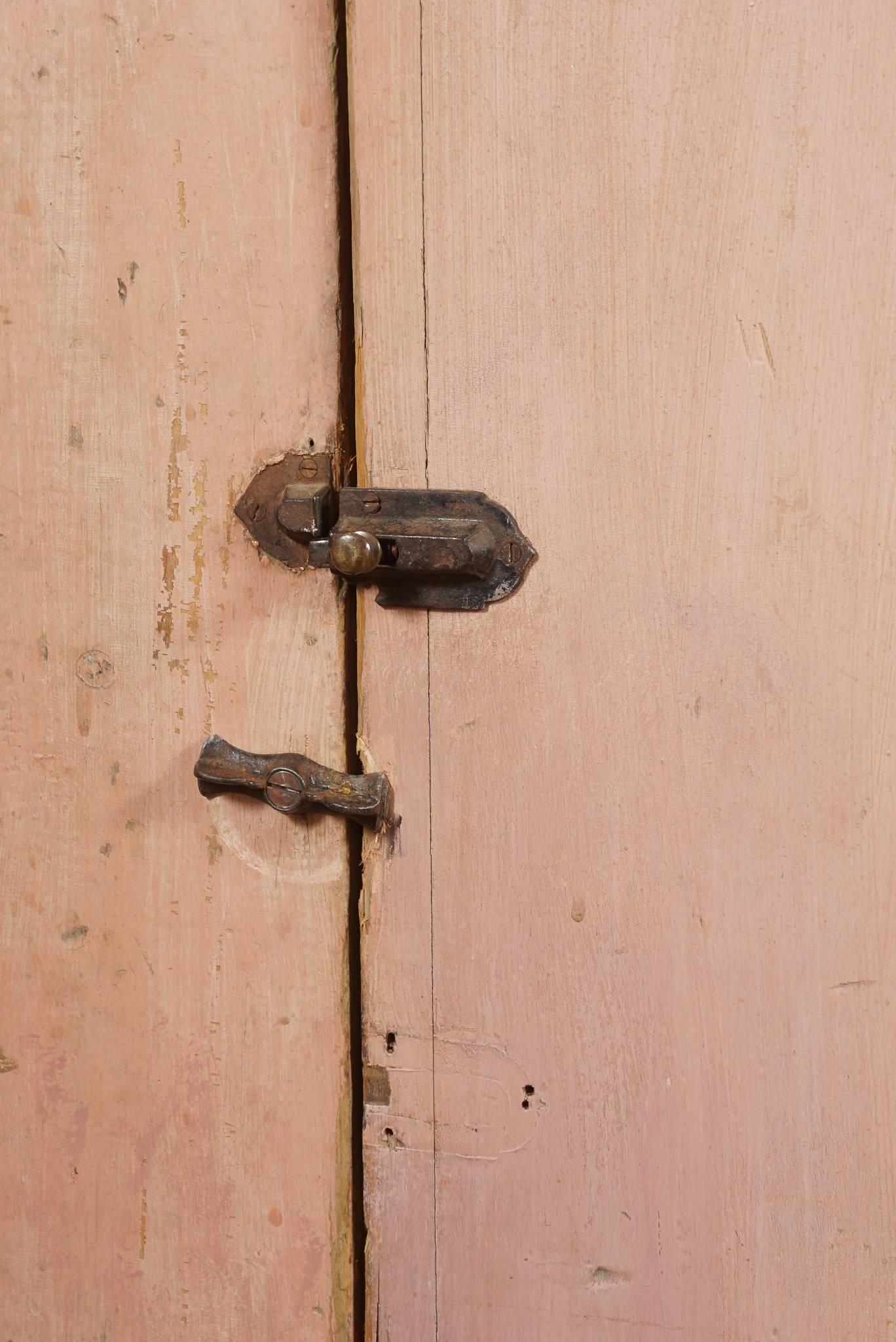 19th Century Pink Stepback Cupboard