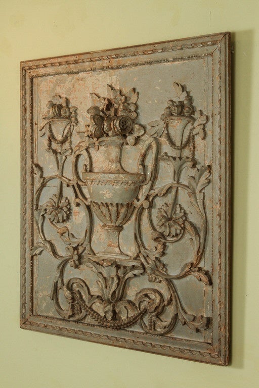 Louis XVI Carved and Painted Panel, 18th Century 1