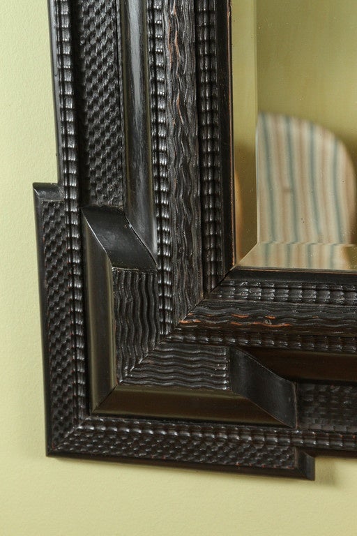 Baroque Flemish Ebonized Frame, 17th Century with Mirror