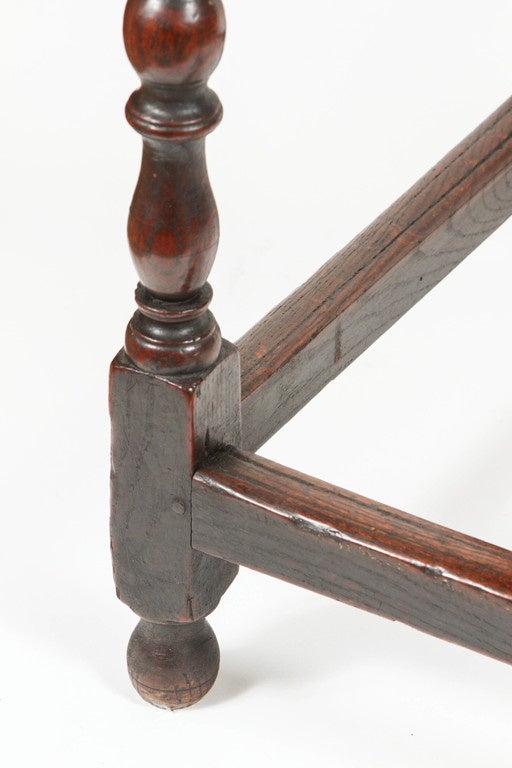 An  English Oak Stretchered Side Table with Drawer, 17th Century  4