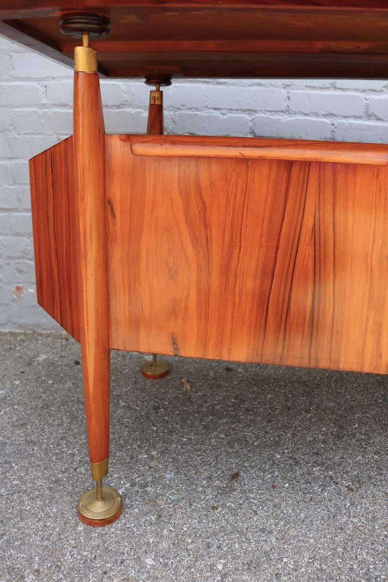 1960s Brazilian Caviuna Desk by Giuseppe Scapinelli  2