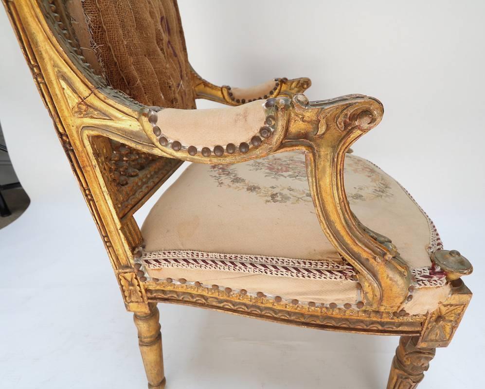 Early 20th Century Pair of Louis XVI Antique Chairs