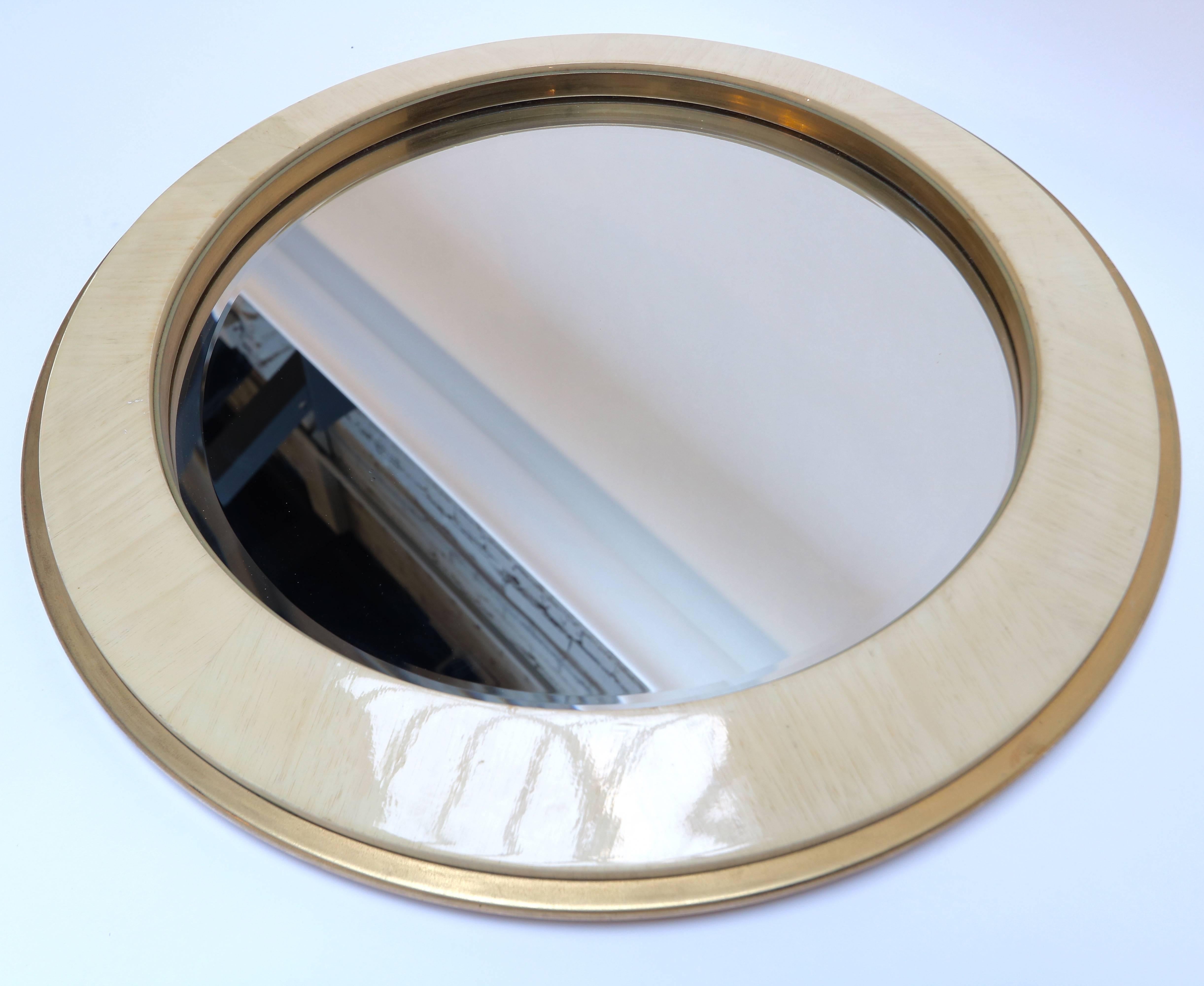 Brass and Bone 1970s Timothy Mirror by J. Robert Scott In Excellent Condition In Los Angeles, CA