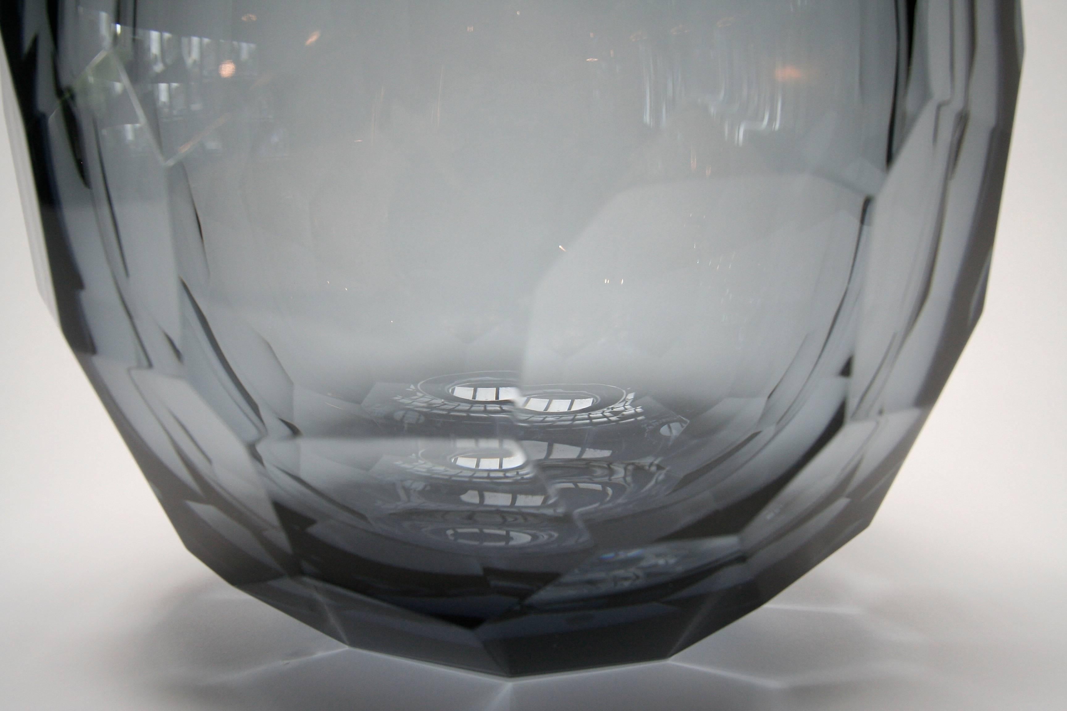 Blown Glass Paloma Faceted Murano Glass Vase For Sale