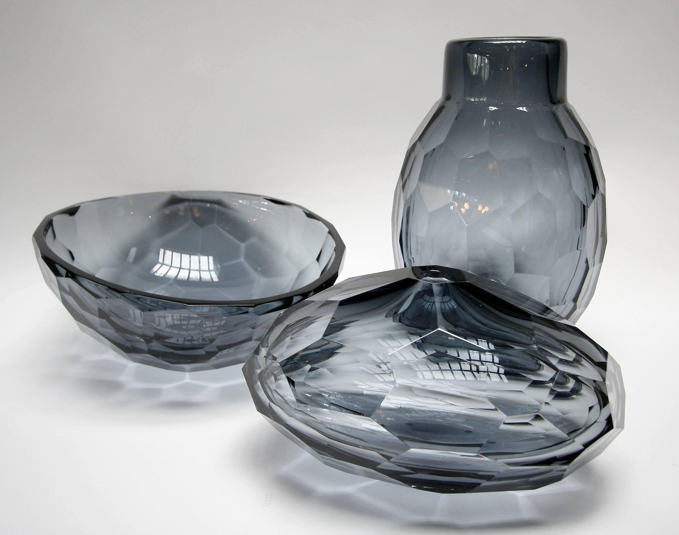 Pedras Vase aus facettiertem Muranoglas im Angebot 4