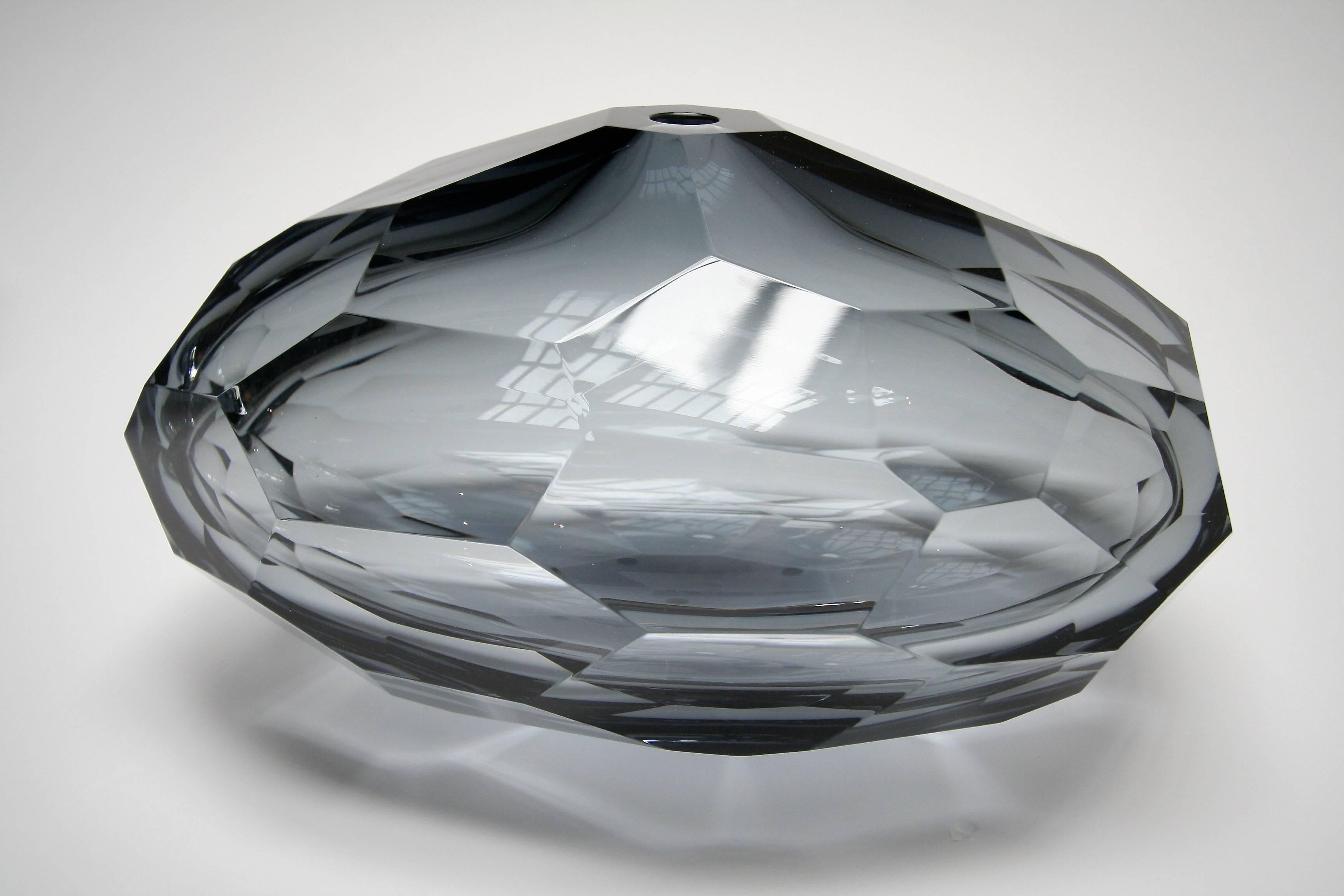 Italian Pedras Faceted Murano Glass Vase For Sale