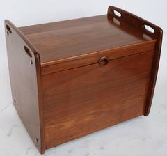 1970s Sergio Rodrigues Brazilian Jacaranda Wood Bar Cart Cabinet