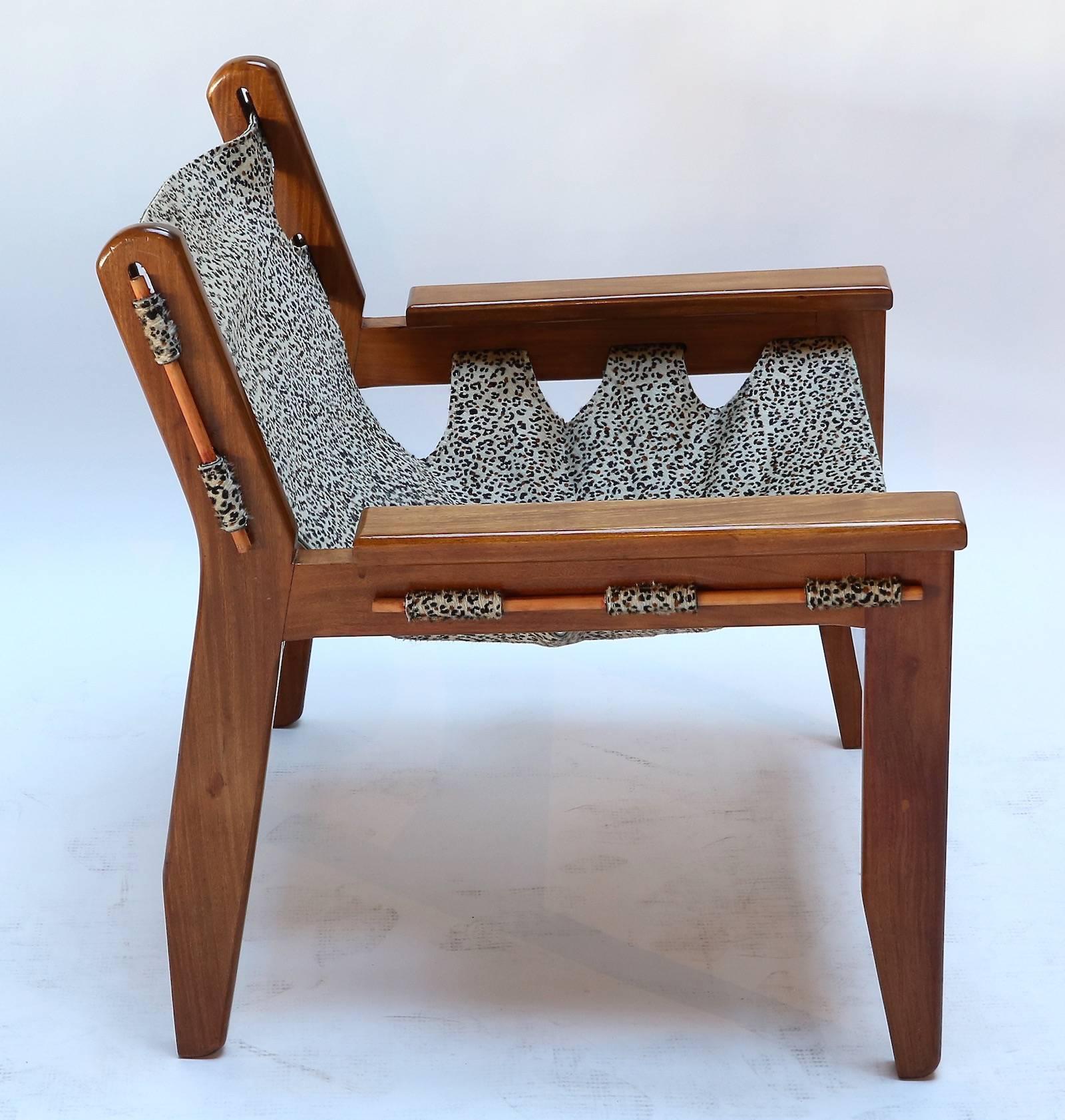 Cowhide 1970s Kilin Brazilian Caviuna Armchair by Sergio Rodriguez