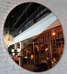 Custom Half Silver Half Apricot Round Mirror with Copper Frame by Adesso Imports