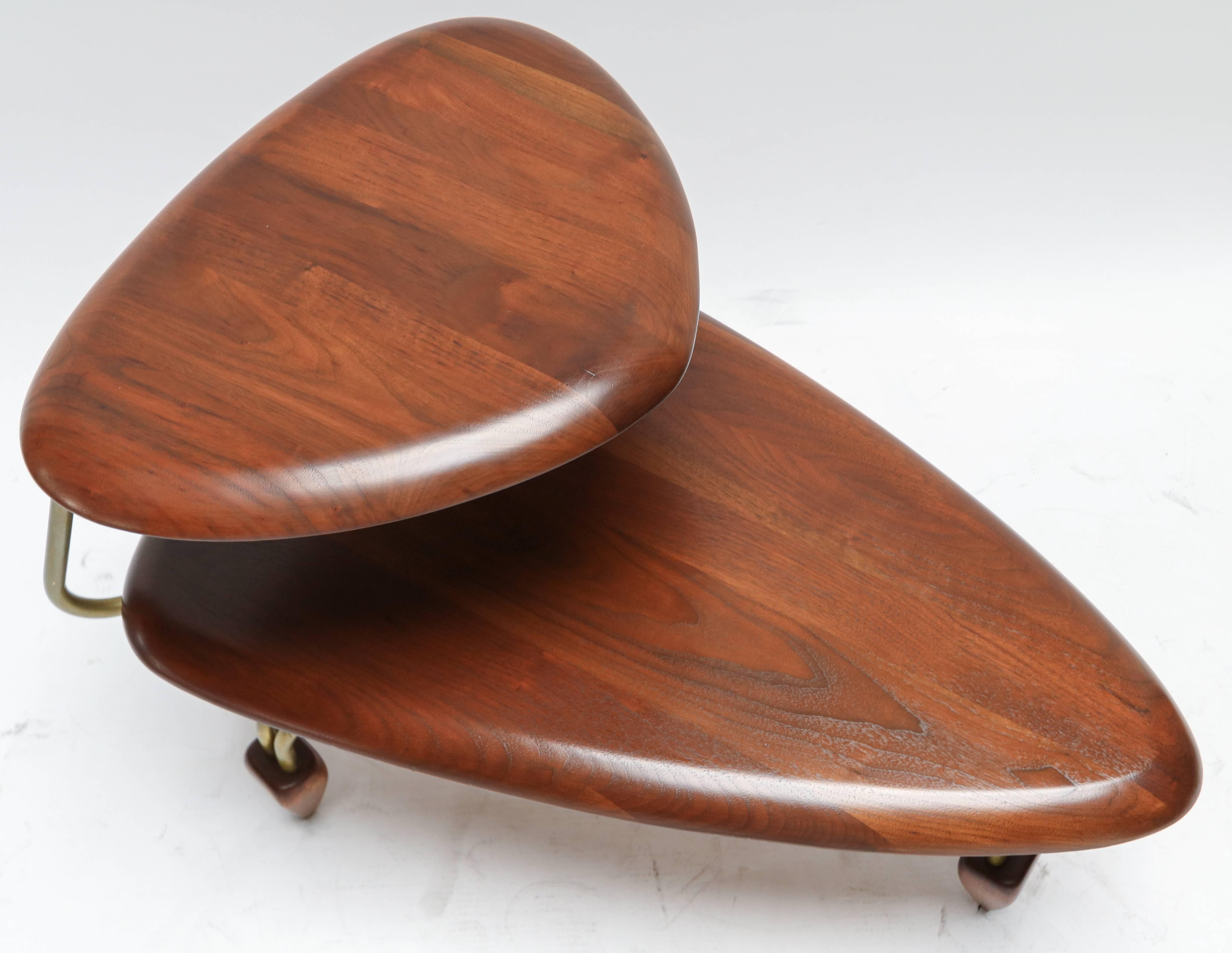 Mid-Century Modern Pair of Surfboard Side Tables by John Keal for Brown Saltman