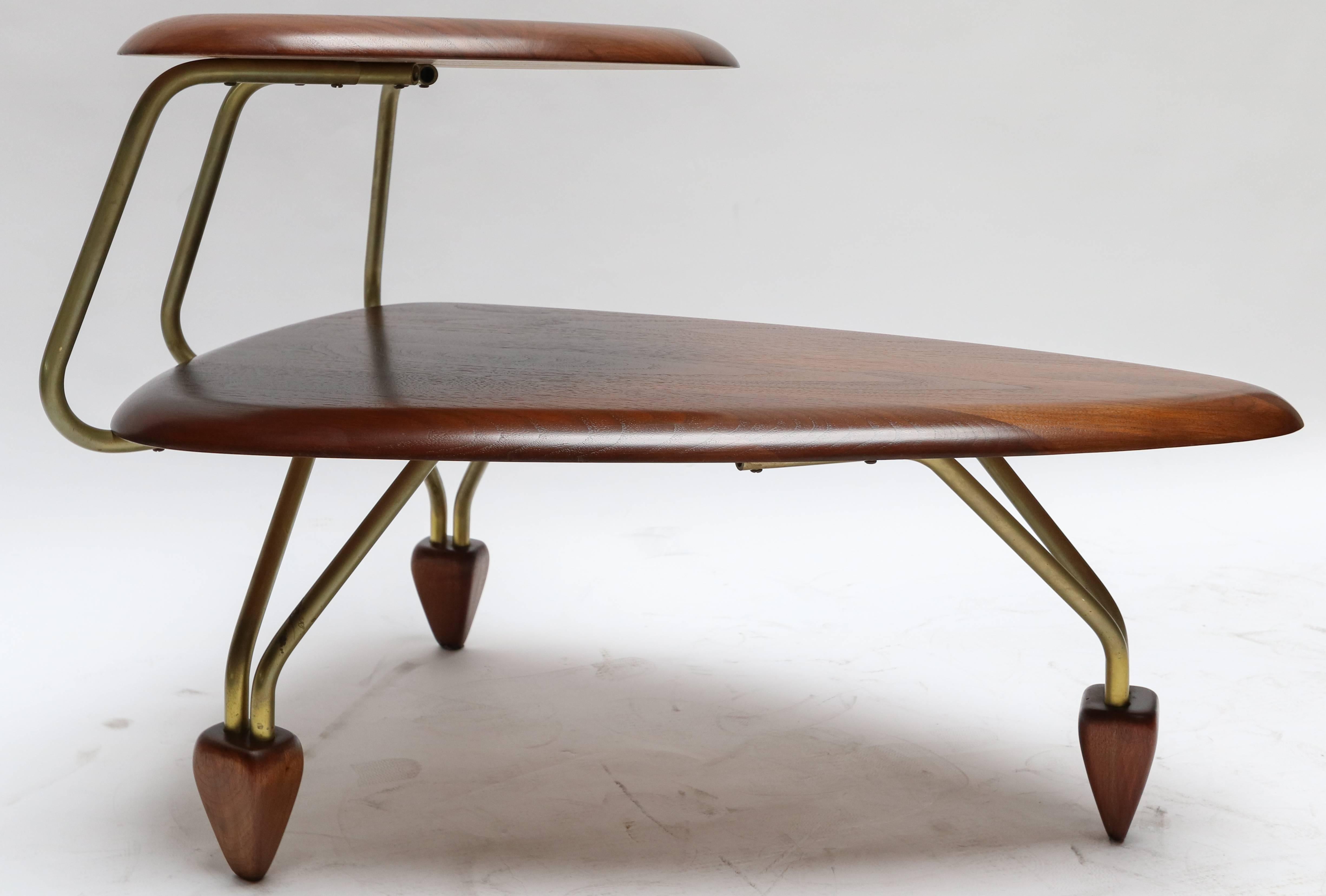 Mid-20th Century Pair of Surfboard Side Tables by John Keal for Brown Saltman