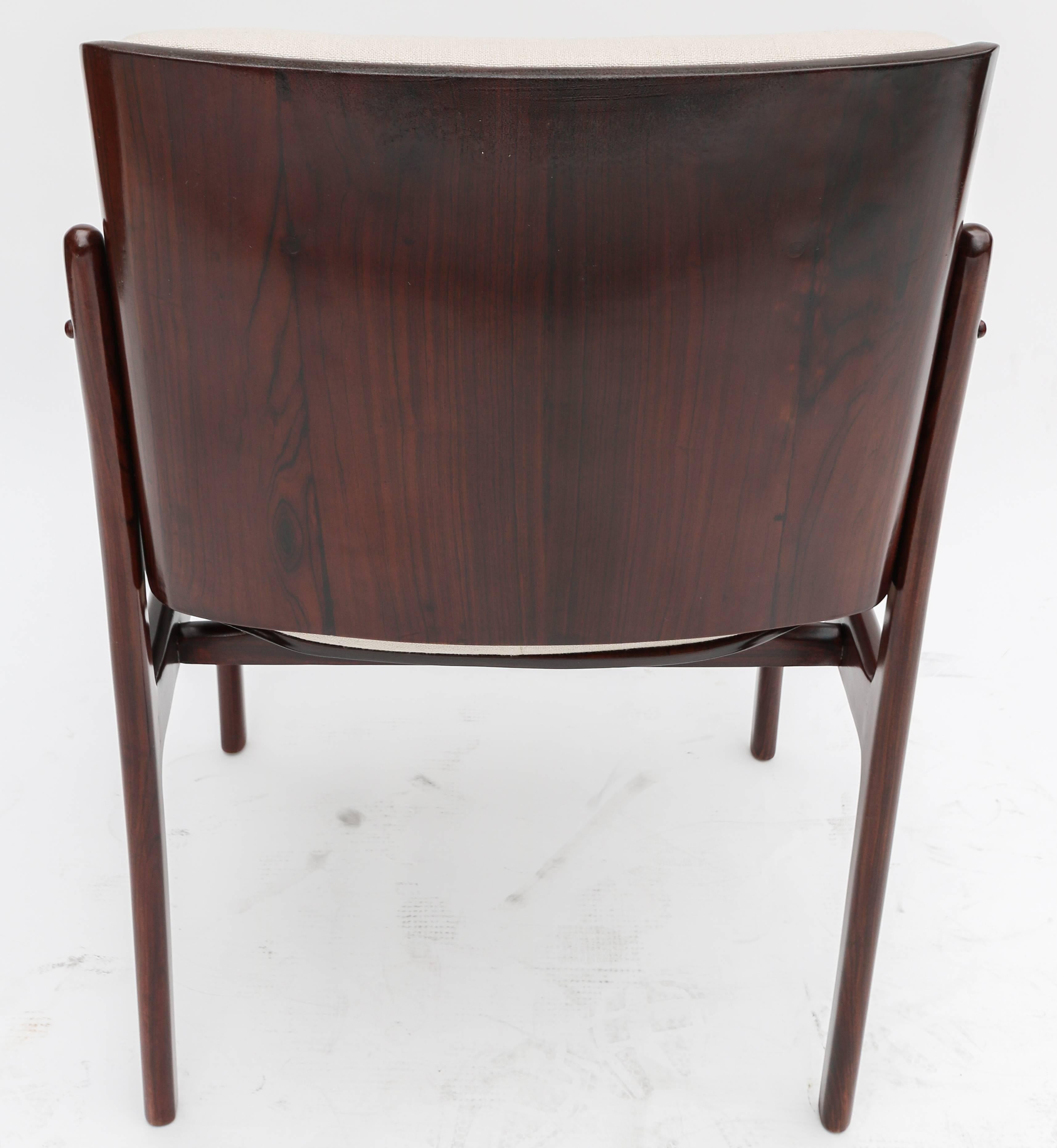 Set of Ten 1960s Concha Brazilian Jacaranda Wood Dining Chairs In Good Condition In Los Angeles, CA