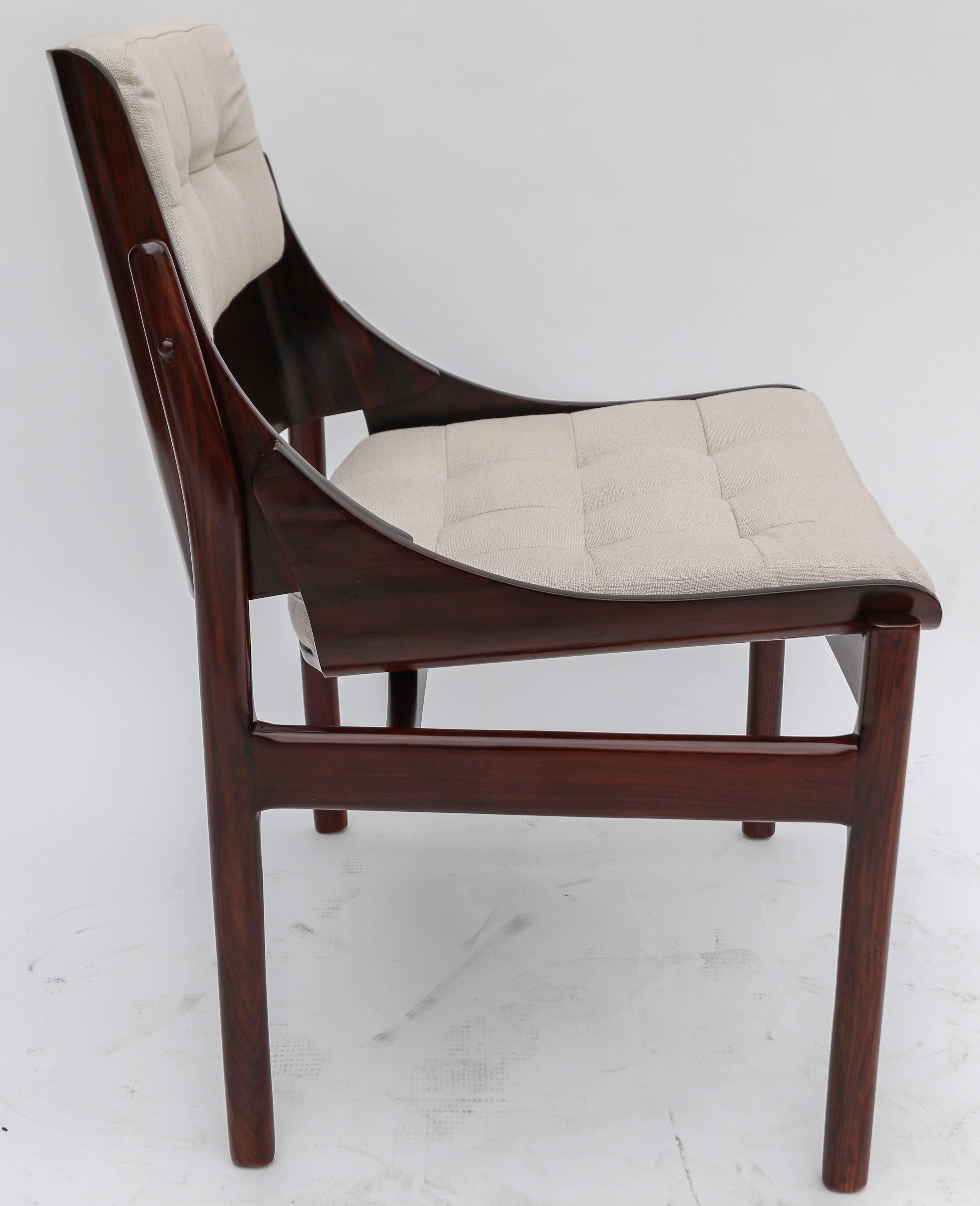 Mid-Century Modern Set of Ten 1960s Concha Brazilian Jacaranda Wood Dining Chairs
