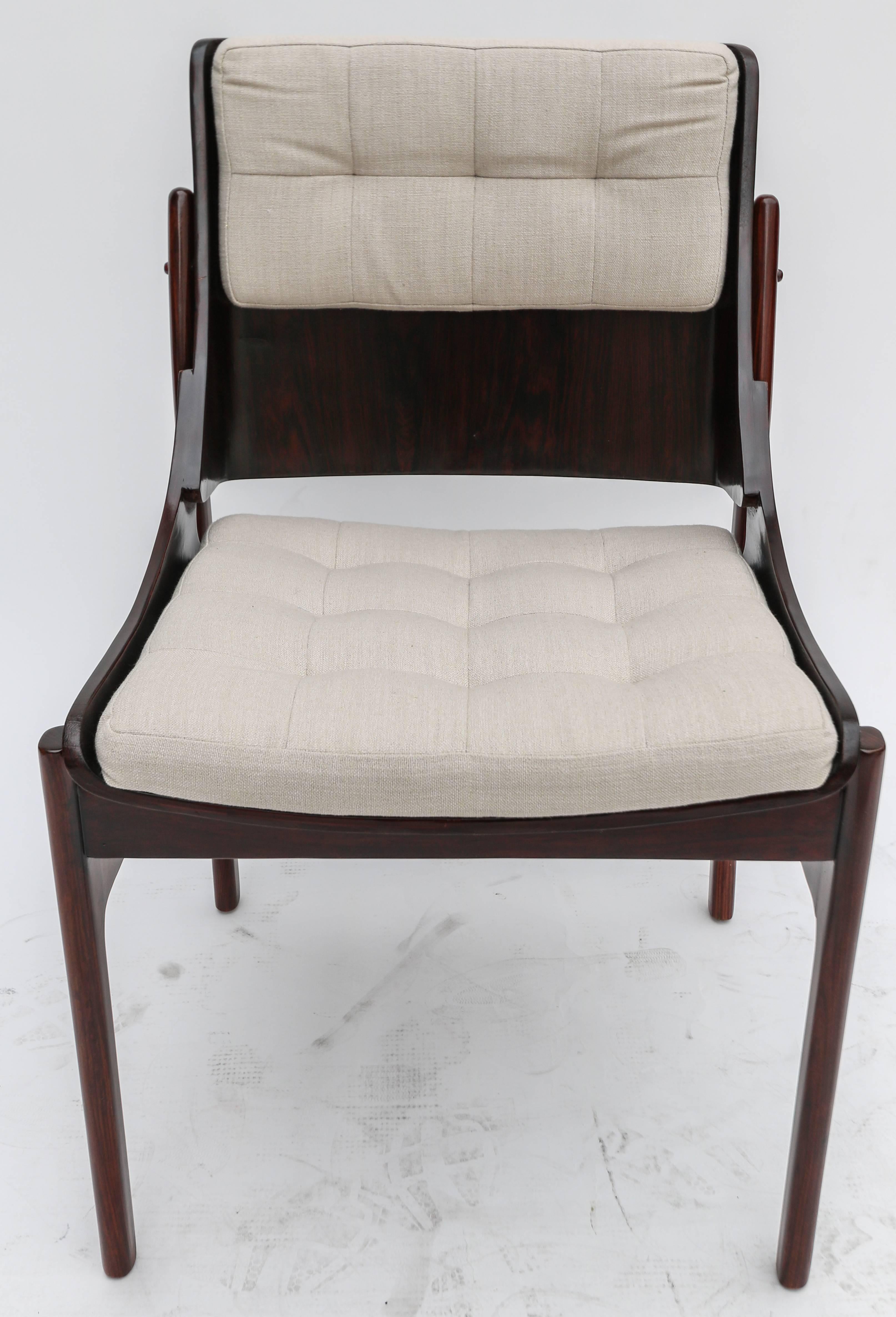 Mid-20th Century Set of Ten 1960s Concha Brazilian Jacaranda Wood Dining Chairs