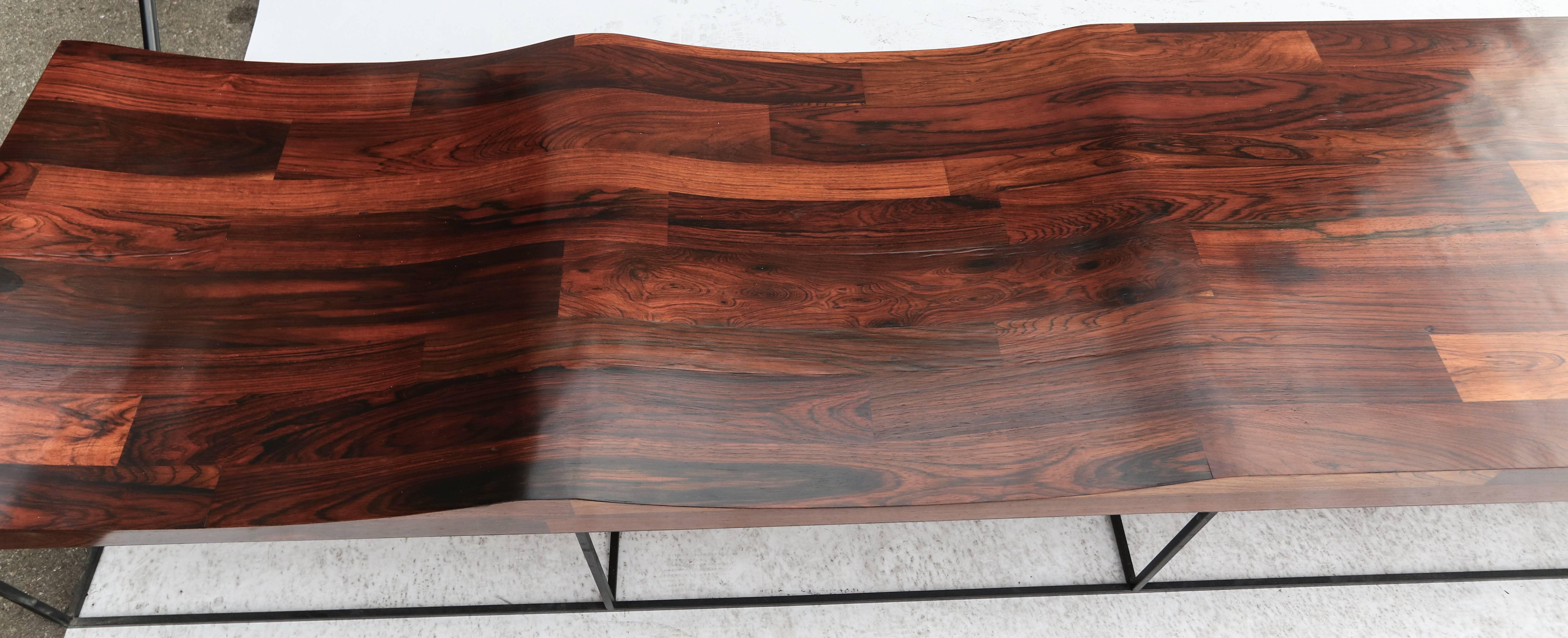 Mid-20th Century Jorge Zalszupin 1960s Brazilian Parquet Jacaranda Wood 102 Bench For Sale