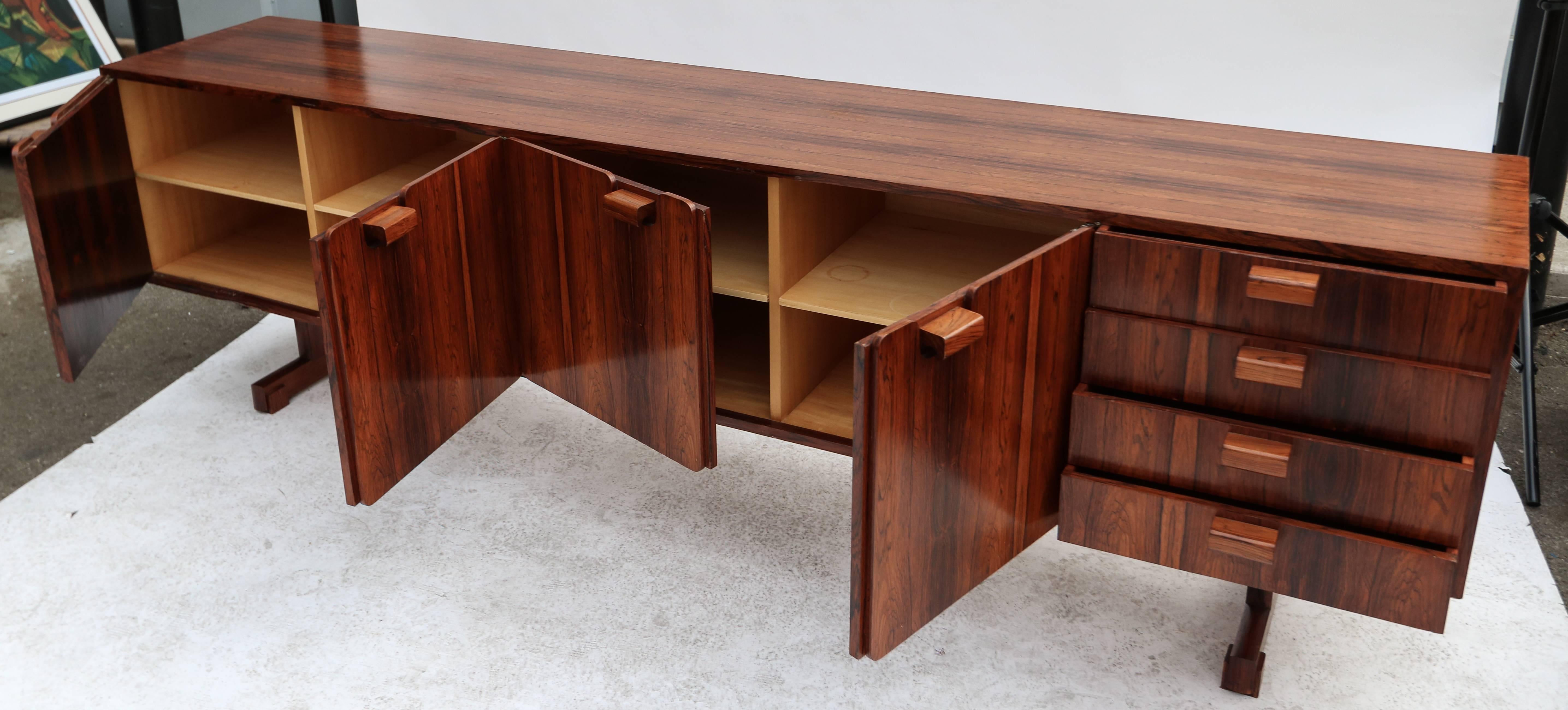 Mid-Century Modern Novo Rumo 1960s Brazilian Jacaranda Wood Sideboard