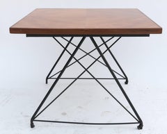 Pair of 1960s Martin Eisler Brazilian Caviuna and Metal Side Tables