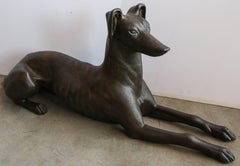 Pair of Cast Iron Greyhound Dog Statues