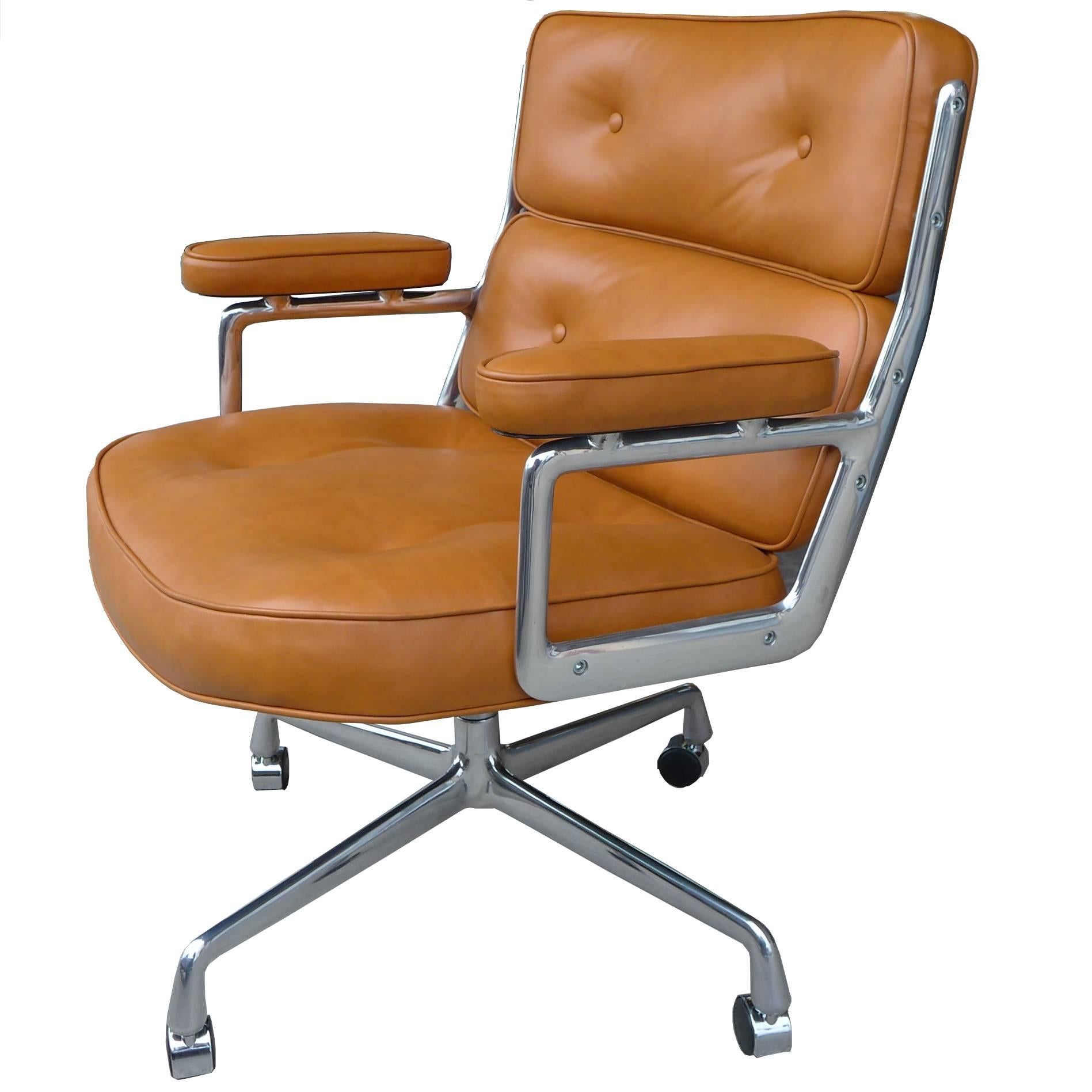 Rare Oversized Time Life Executive Office Chair in Butterscotch Leather