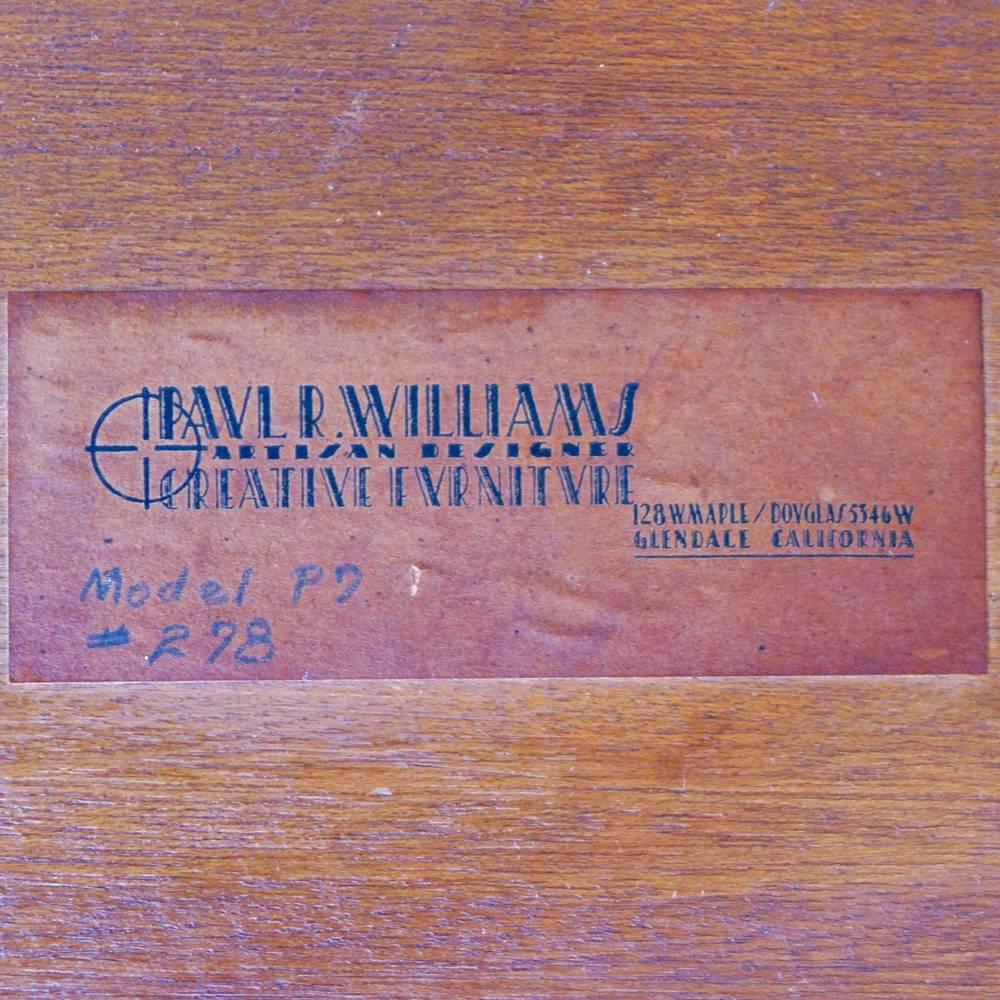 Veneer Diamond Shaped Plywood Side Table Signed Paul R Williams For Sale