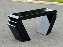 1980s Black Skyscraper Console Or Entry Table