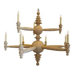 Paul Marra Two-Tier Spool Chandelier 10