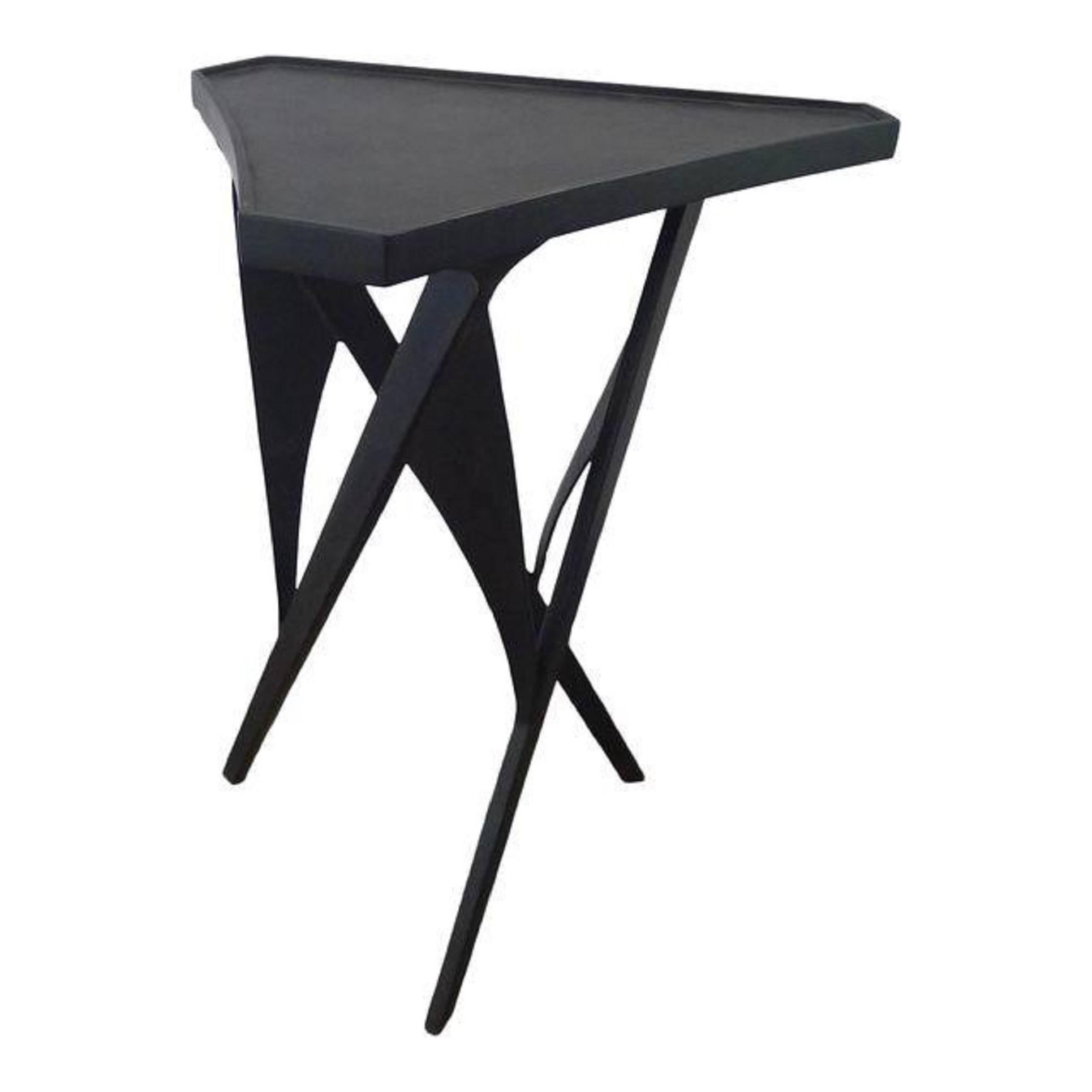 Paul Marra Triangular Steel Side Table For Sale