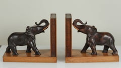 Vintage Pair of Art Deco Elephant Bookends