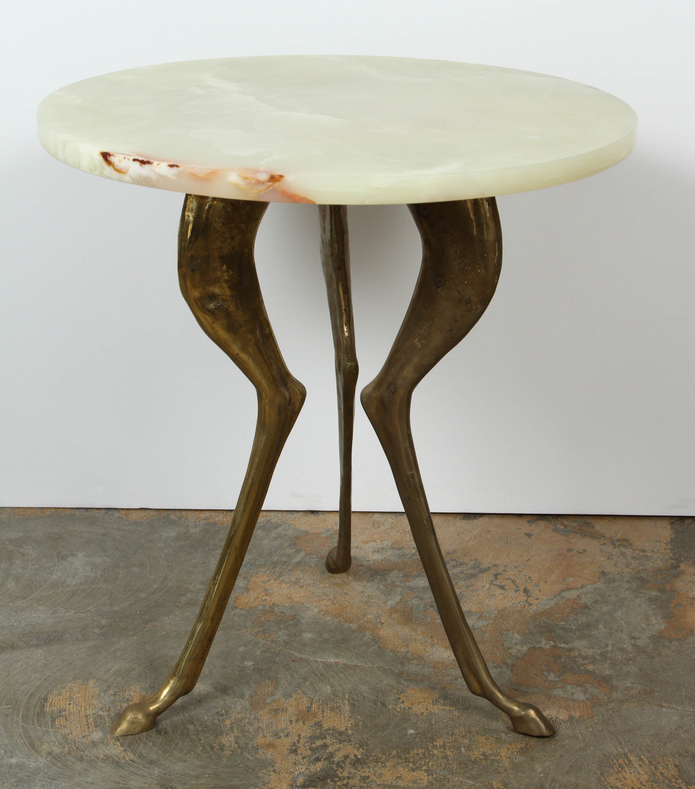 Vintage Bronze and Onyx Side Table In Excellent Condition In Los Angeles, CA