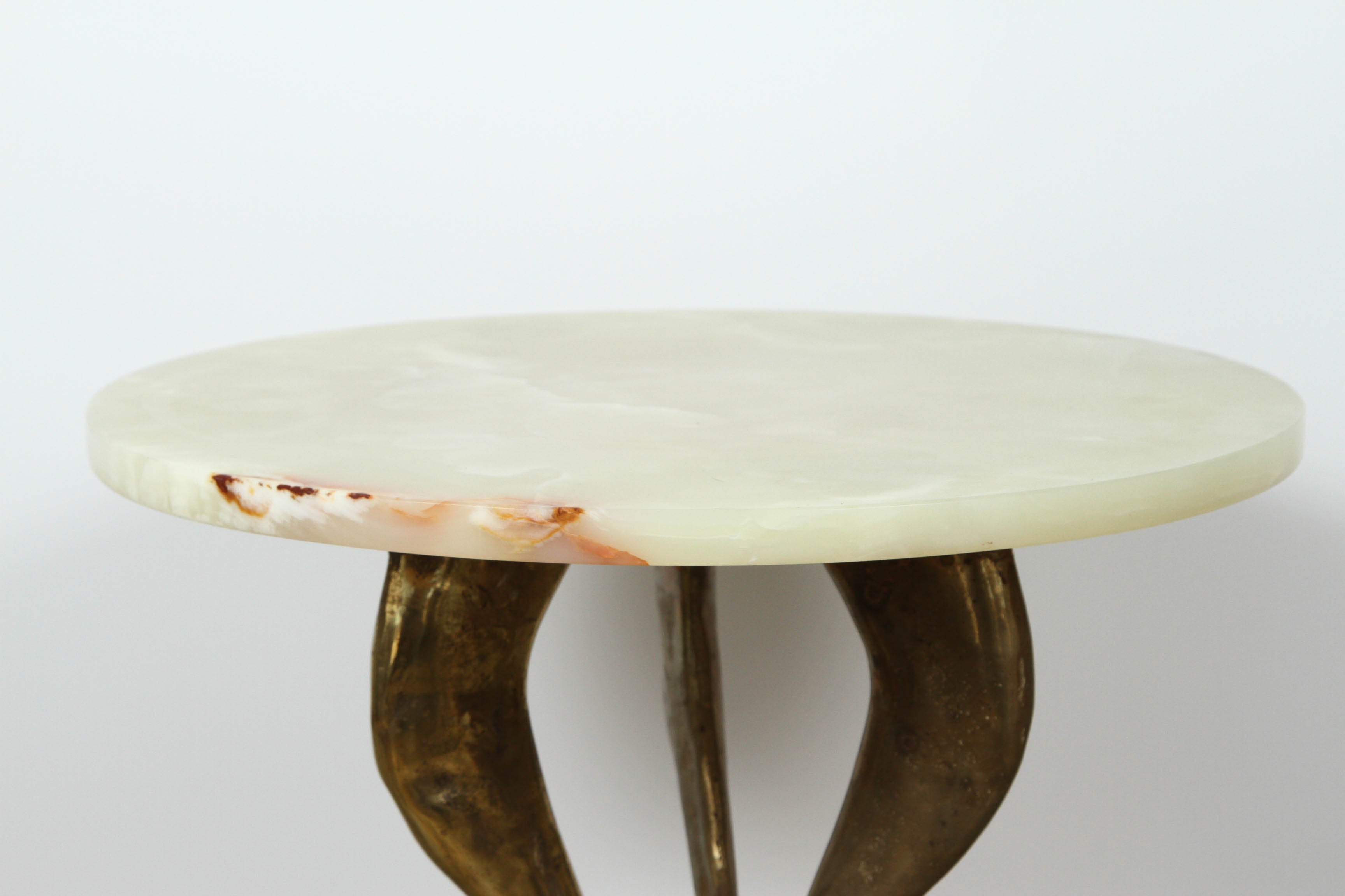 20th Century Vintage Bronze and Onyx Side Table
