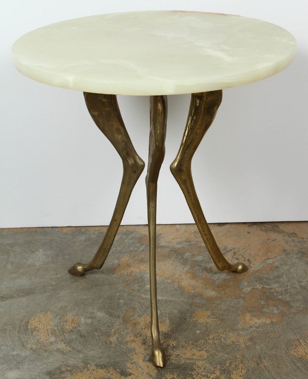 Vintage Bronze and Onyx Side Table at 1stDibs
