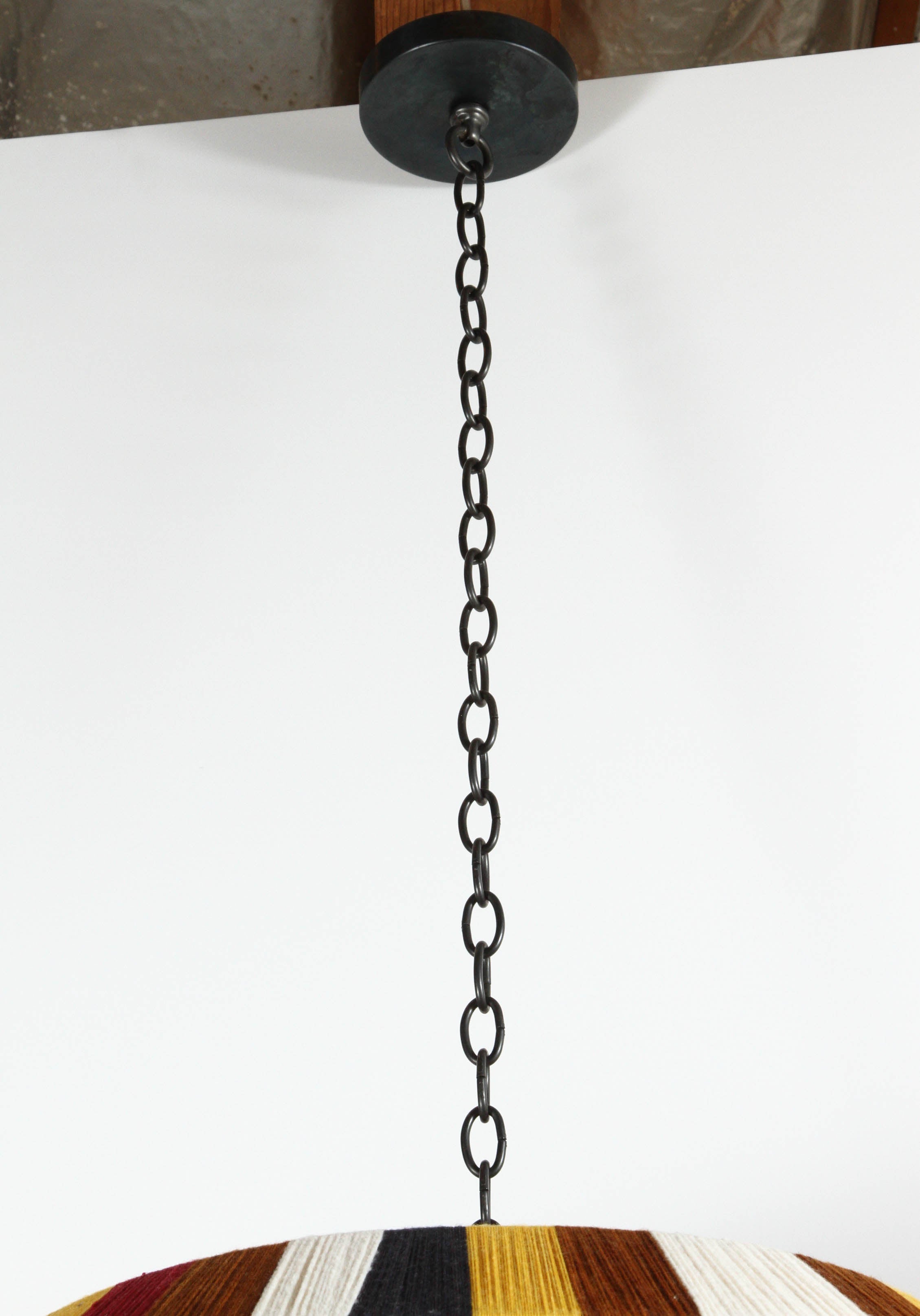 Organic Modern Paul Marra Custom Large Sculptural Hand-Dyed String Pendant For Sale