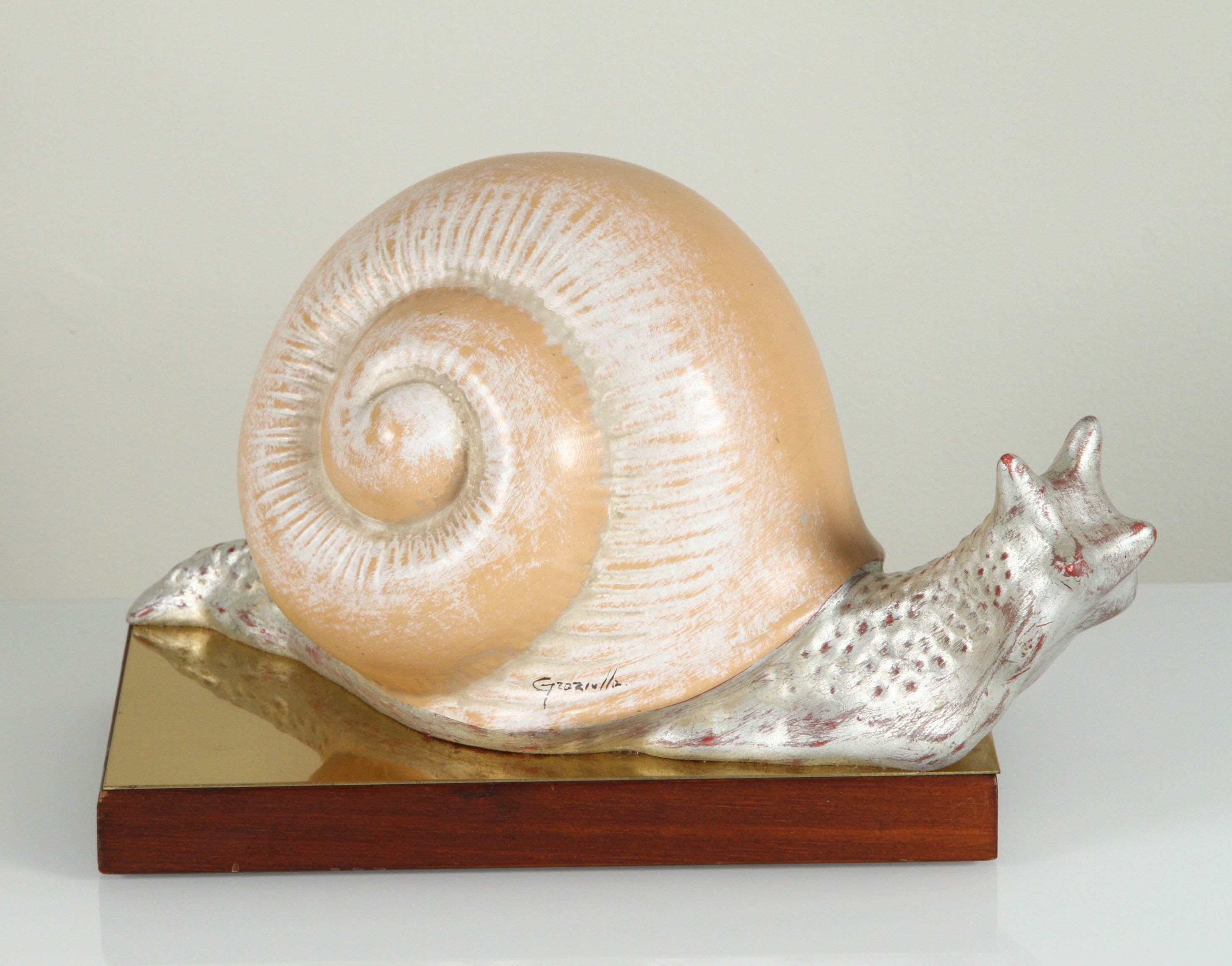 Hand-Painted Italian 1970s Snail Sculpture For Sale