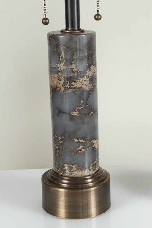 American Pair of Mineral Core Table Lamps