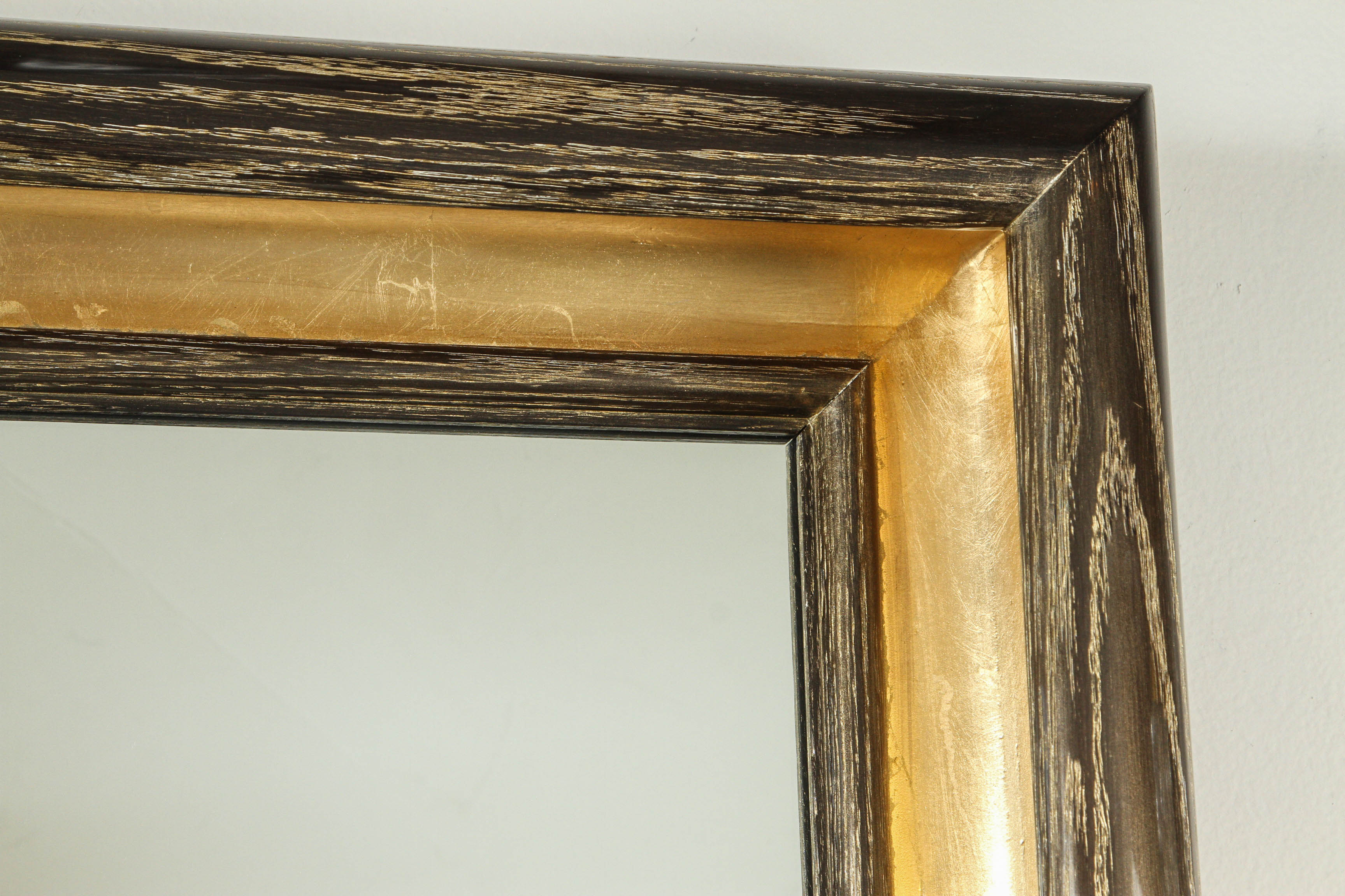 Modern Paul Marra Design Cove Mirror in Gold Ceruse For Sale