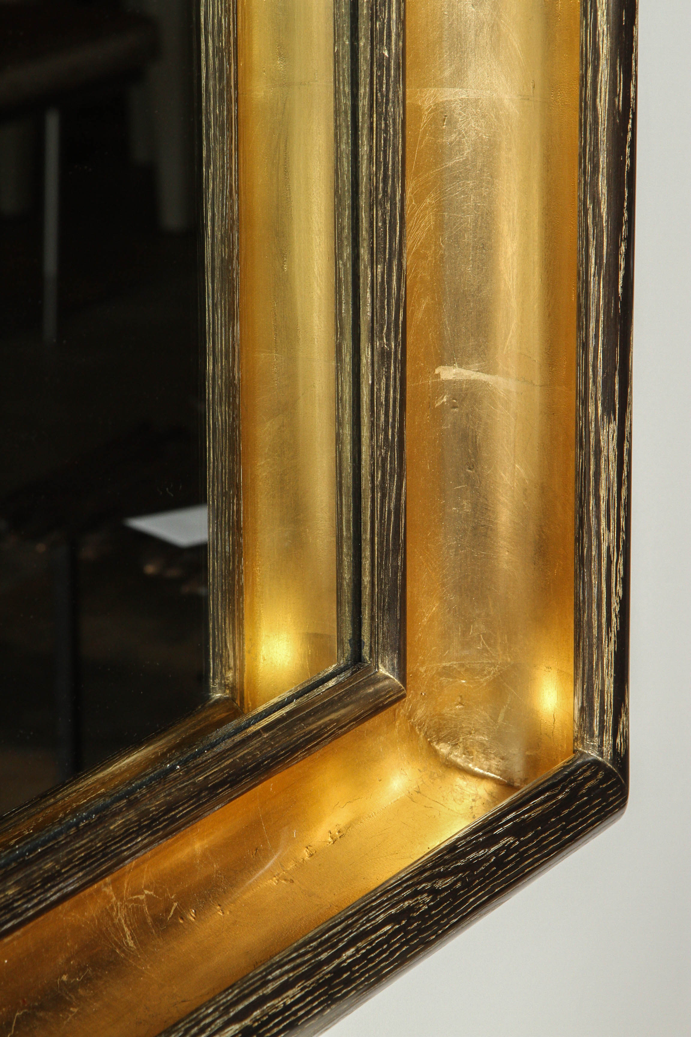 Paul Marra Design Cove Mirror in Gold Ceruse For Sale 1