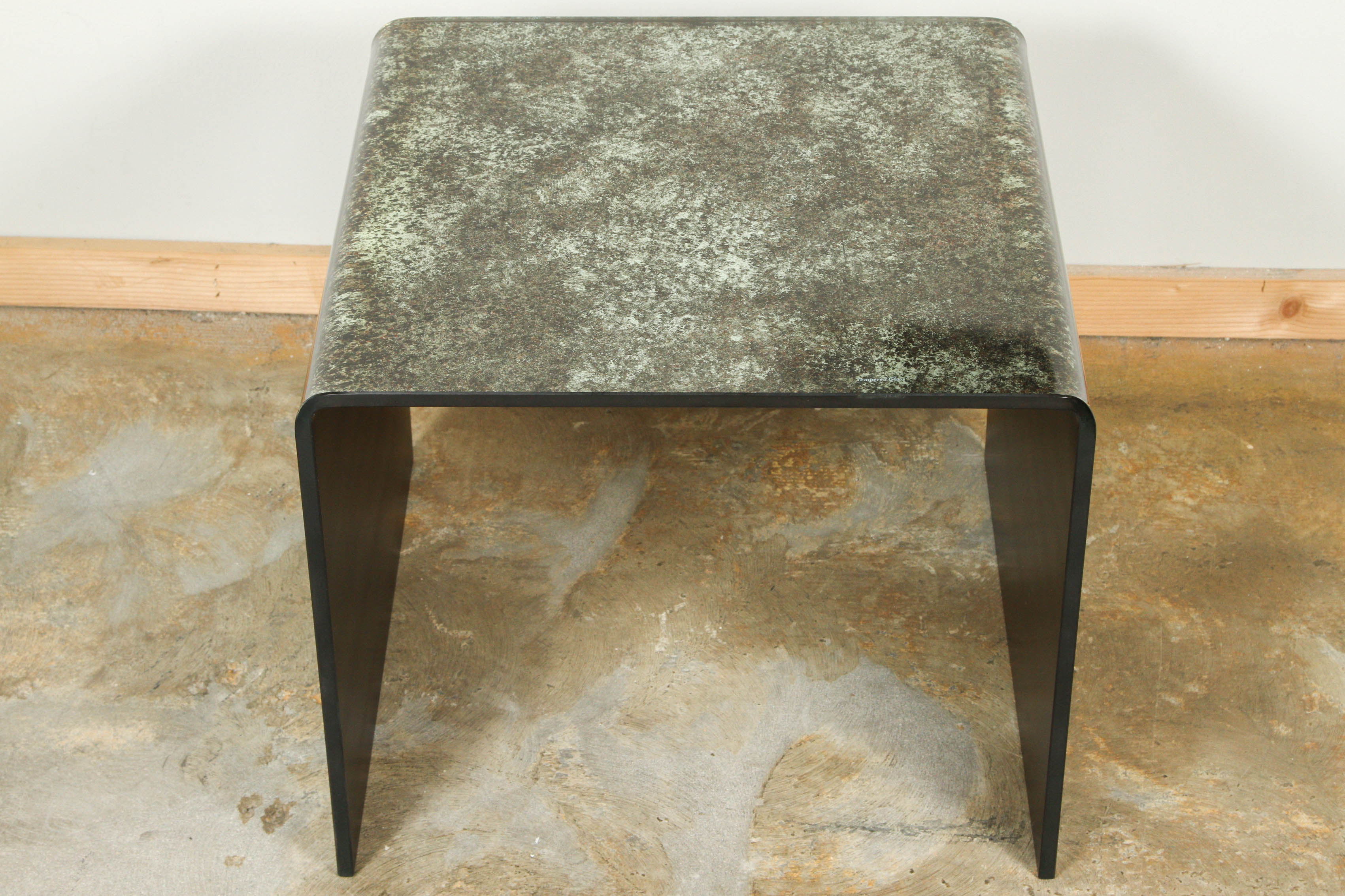 Waterfall Reverse Painted Glass Side Table 2