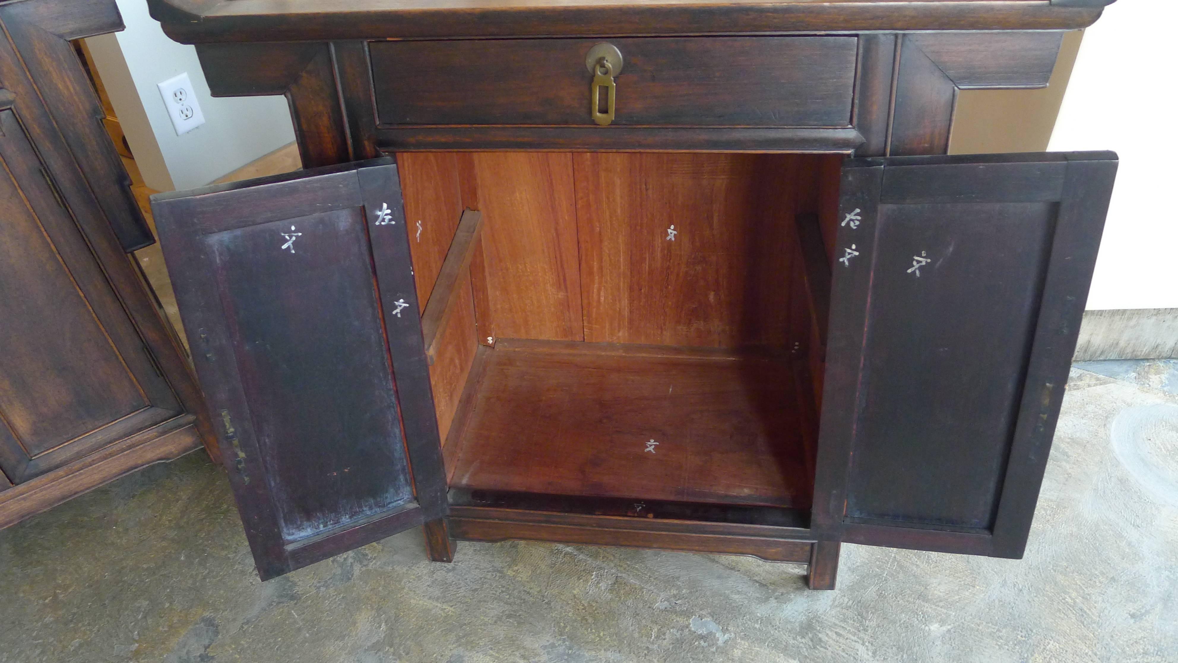 Pair of Wood Chinese Side Cabinets 1