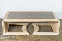 Mid-Century Bleached Oak Adjustable Cocktail Tables, Two Available