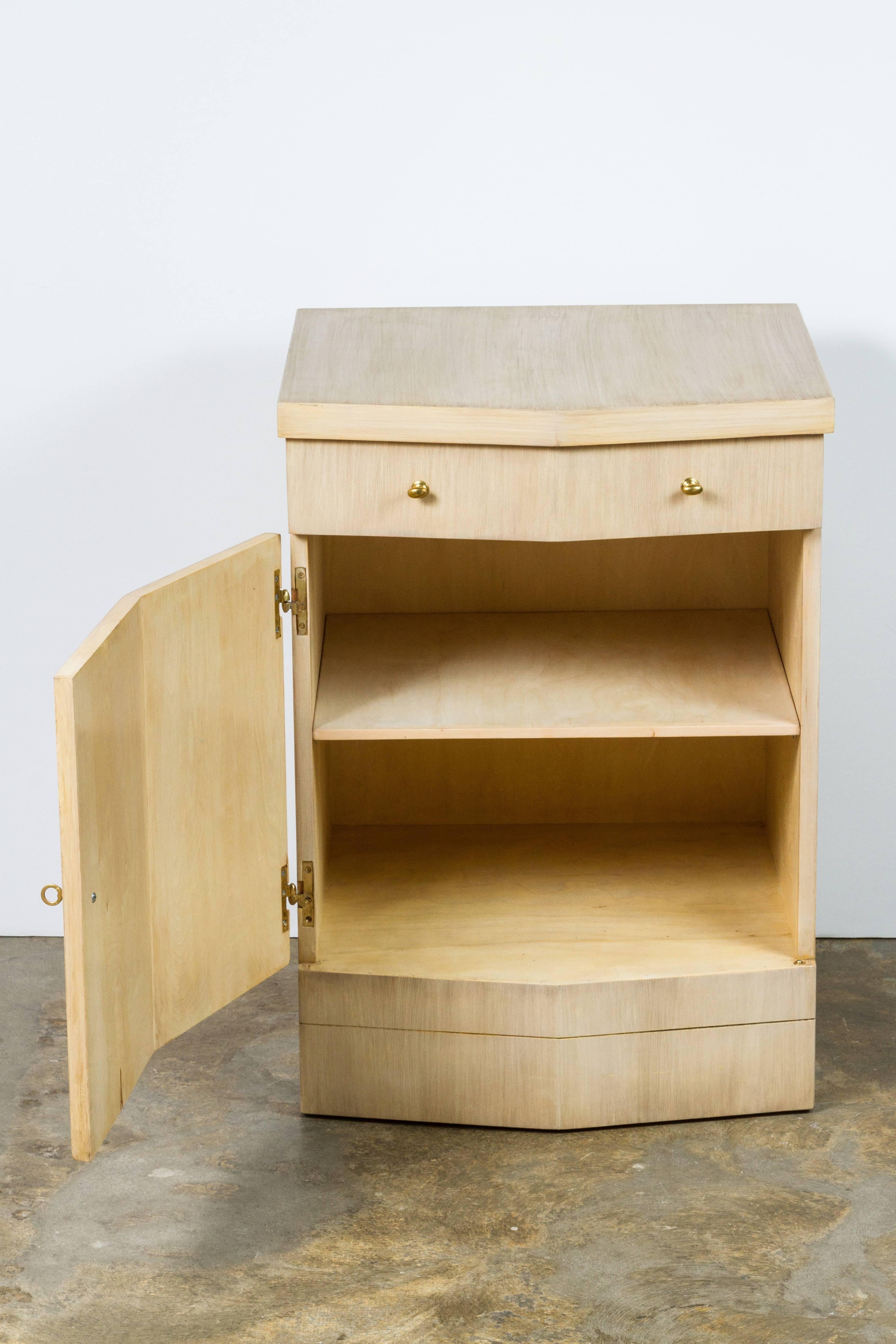 Paul Marra Pinnacle Nightstand in Bleached Douglas Fir In Excellent Condition For Sale In Los Angeles, CA