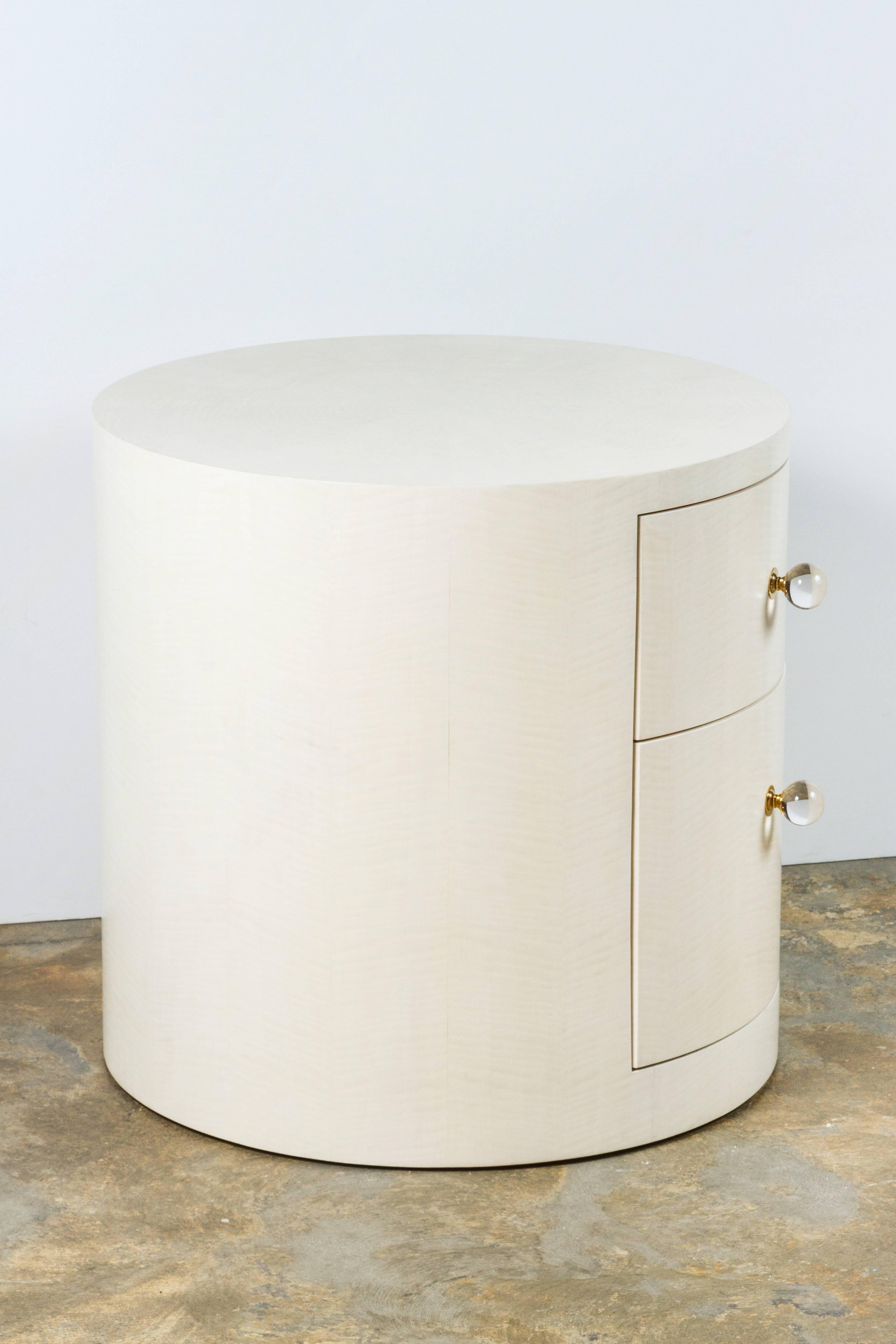 round nightstand with drawer