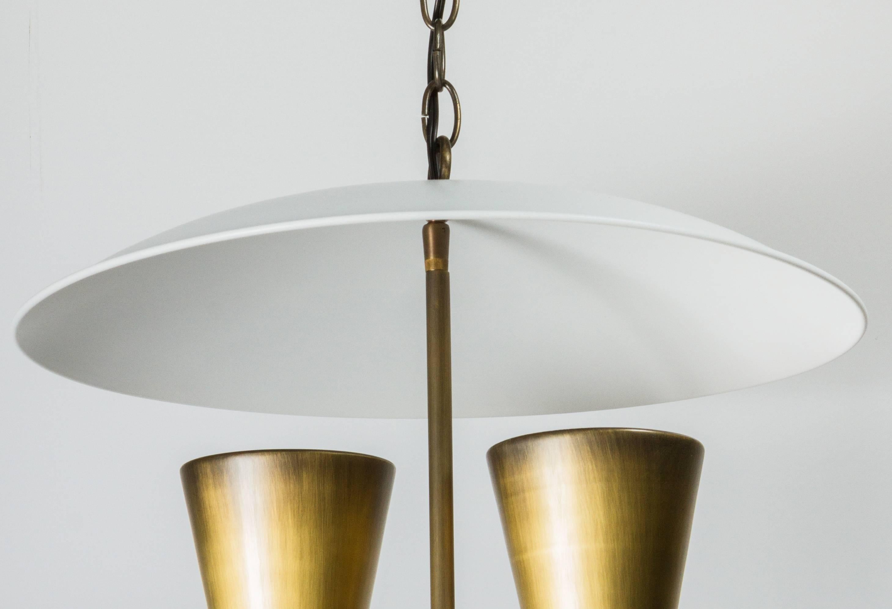 American Mid-Century Lightolier Style Brass Pendant