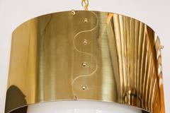 Mid-Century Brass Drum Restored Pendant or Chandelier