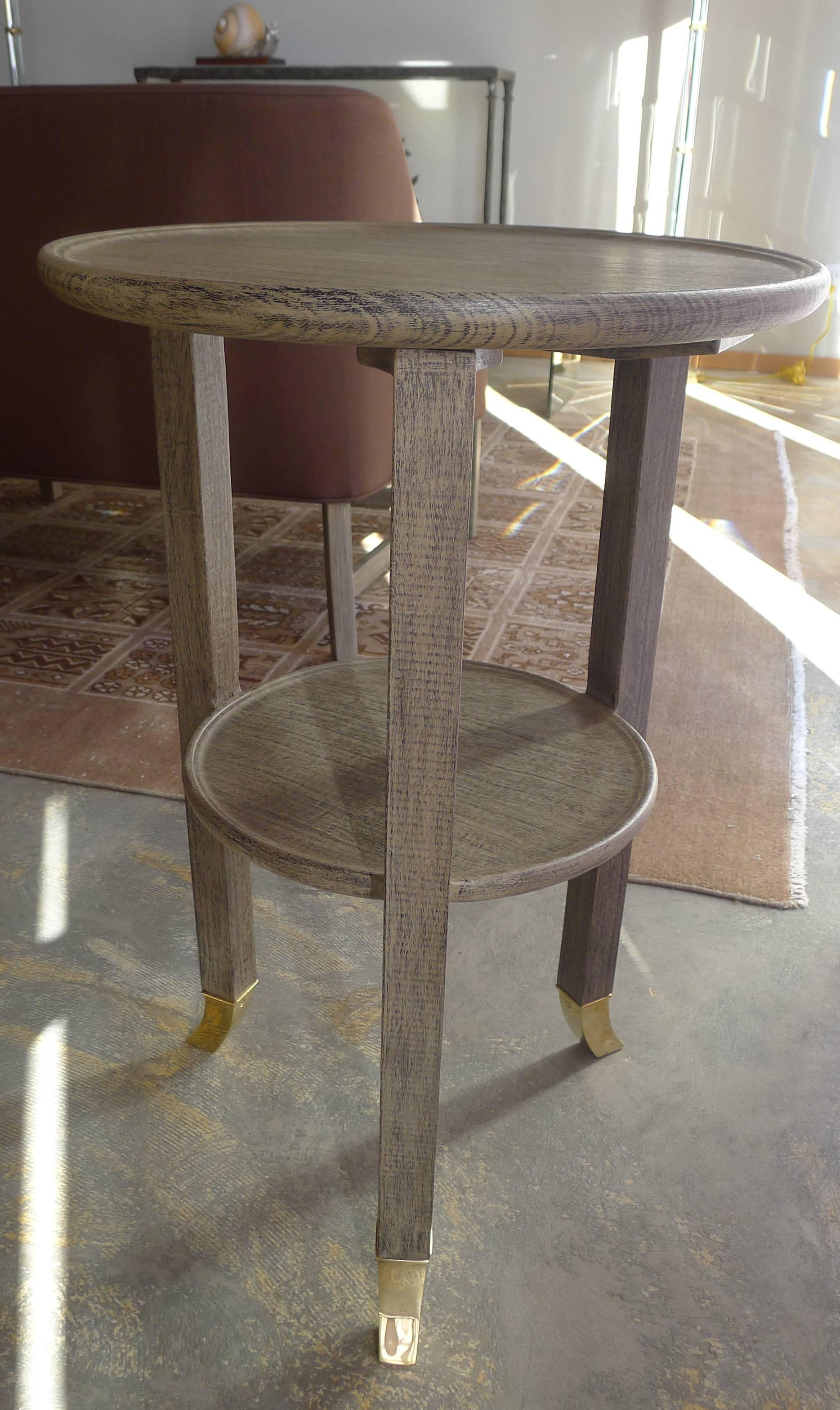 Contemporary Paul Marra Pasadena Table in Distressed Mahogany