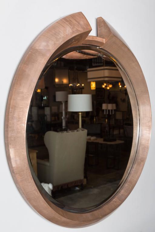 Large Modern Round Arpels Wall Mirror For At 1stdibs Large Round Modern Architectural Split Pediment Mirror In A Light Bronze Finish Over Wood