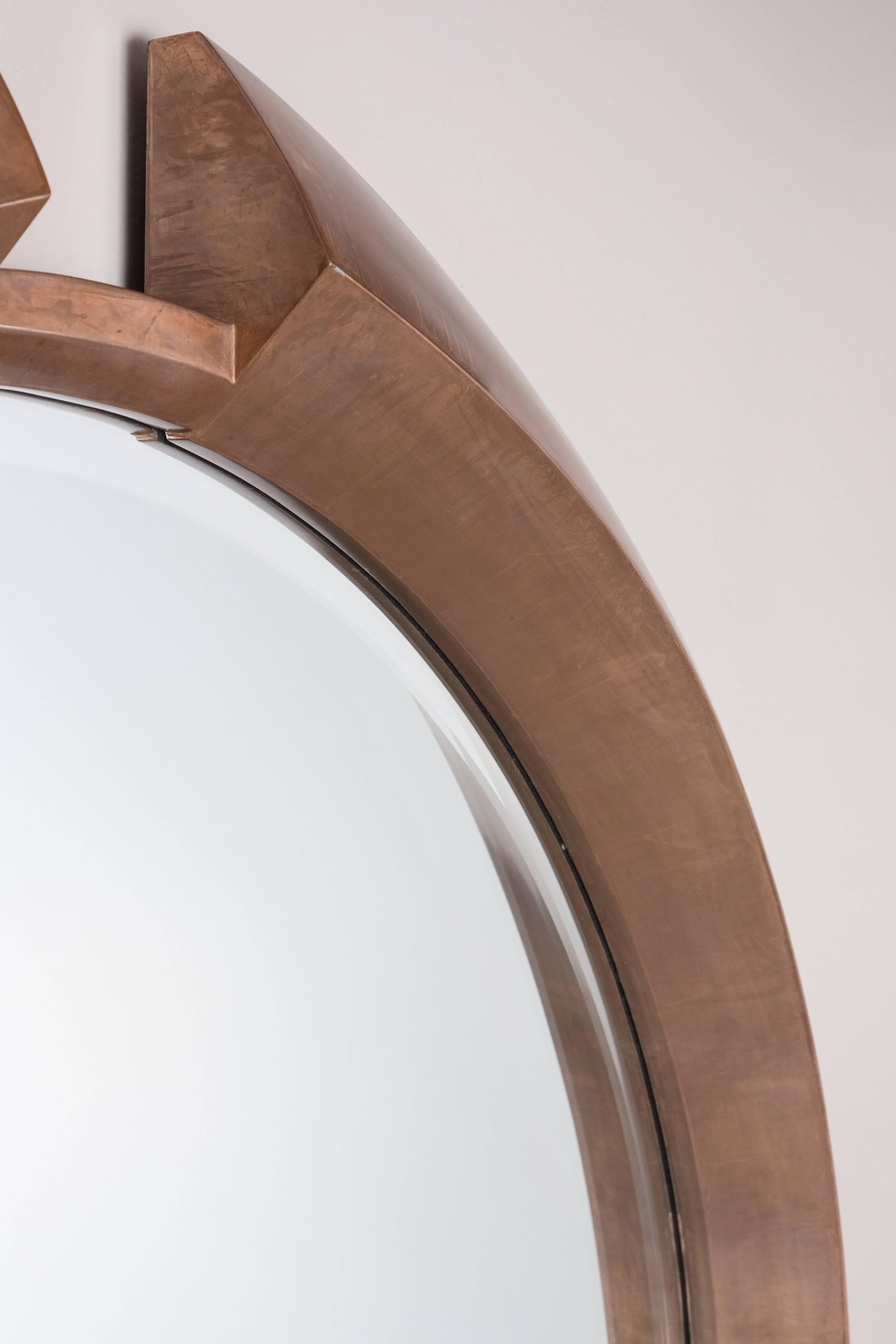 Contemporary Large Modern Round Arpels Wall Mirror For Sale