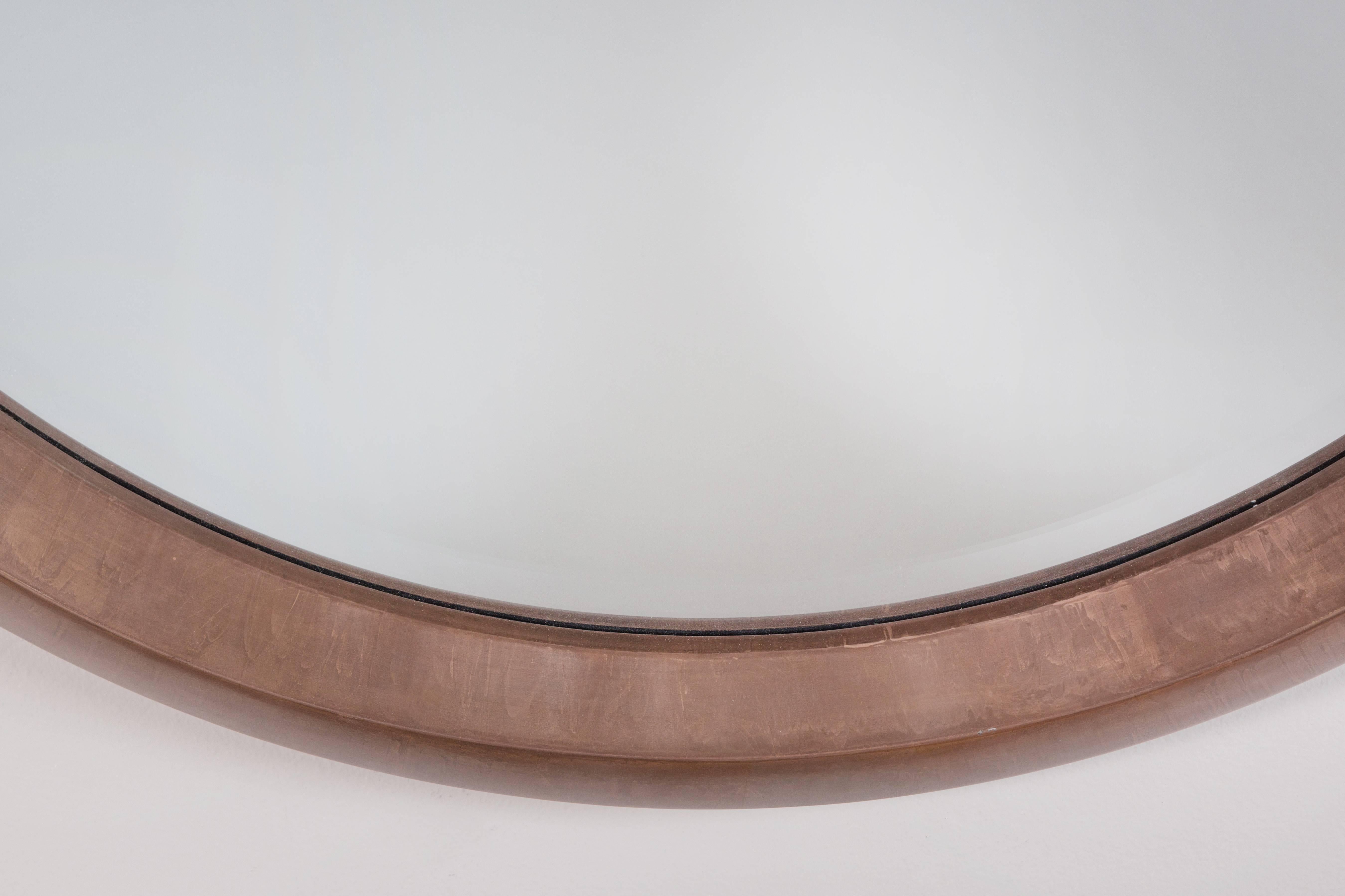 Large Modern Round Arpels Wall Mirror For Sale 2