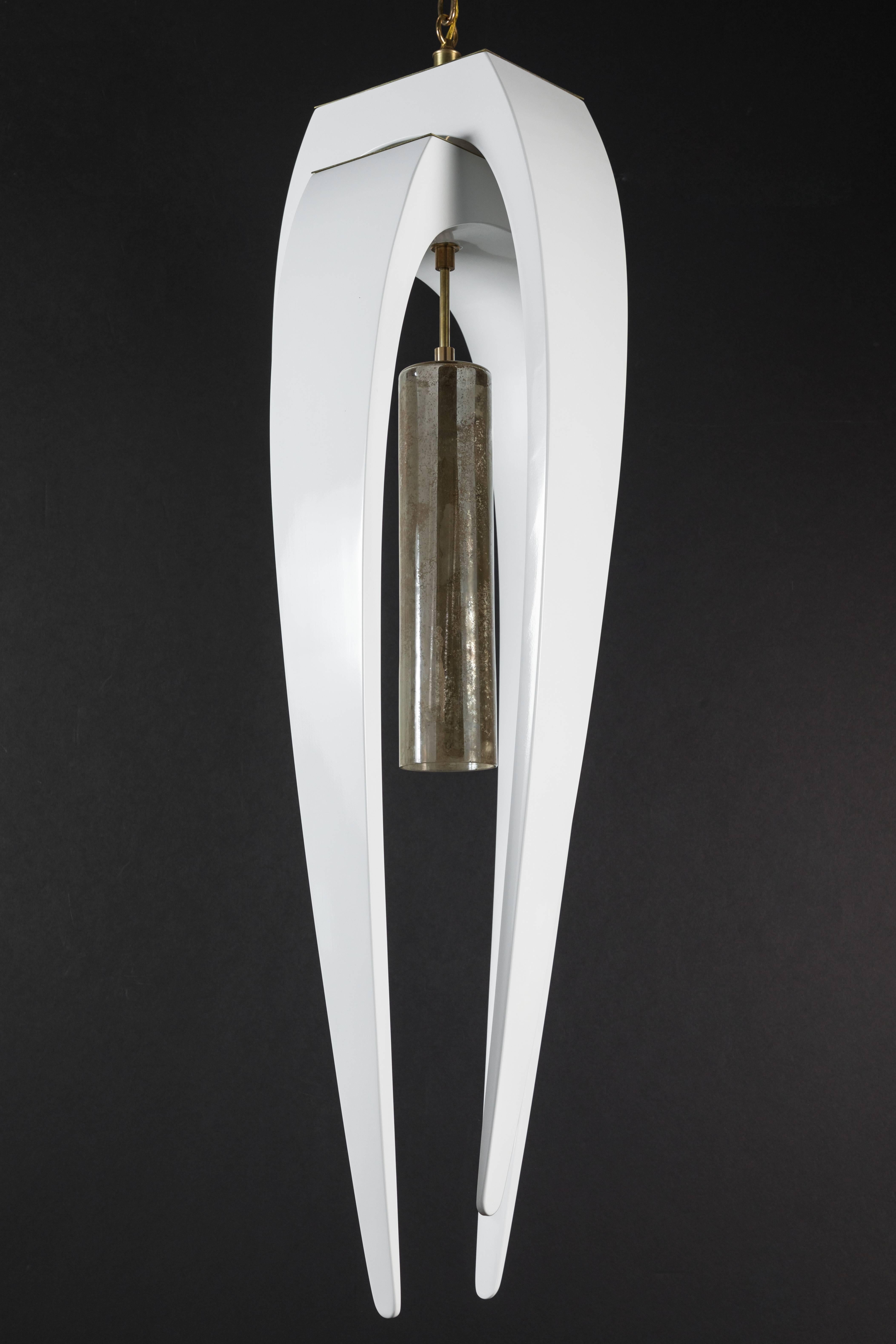 Lacquered Double Wishbone Pendant by Paul Marra For Sale