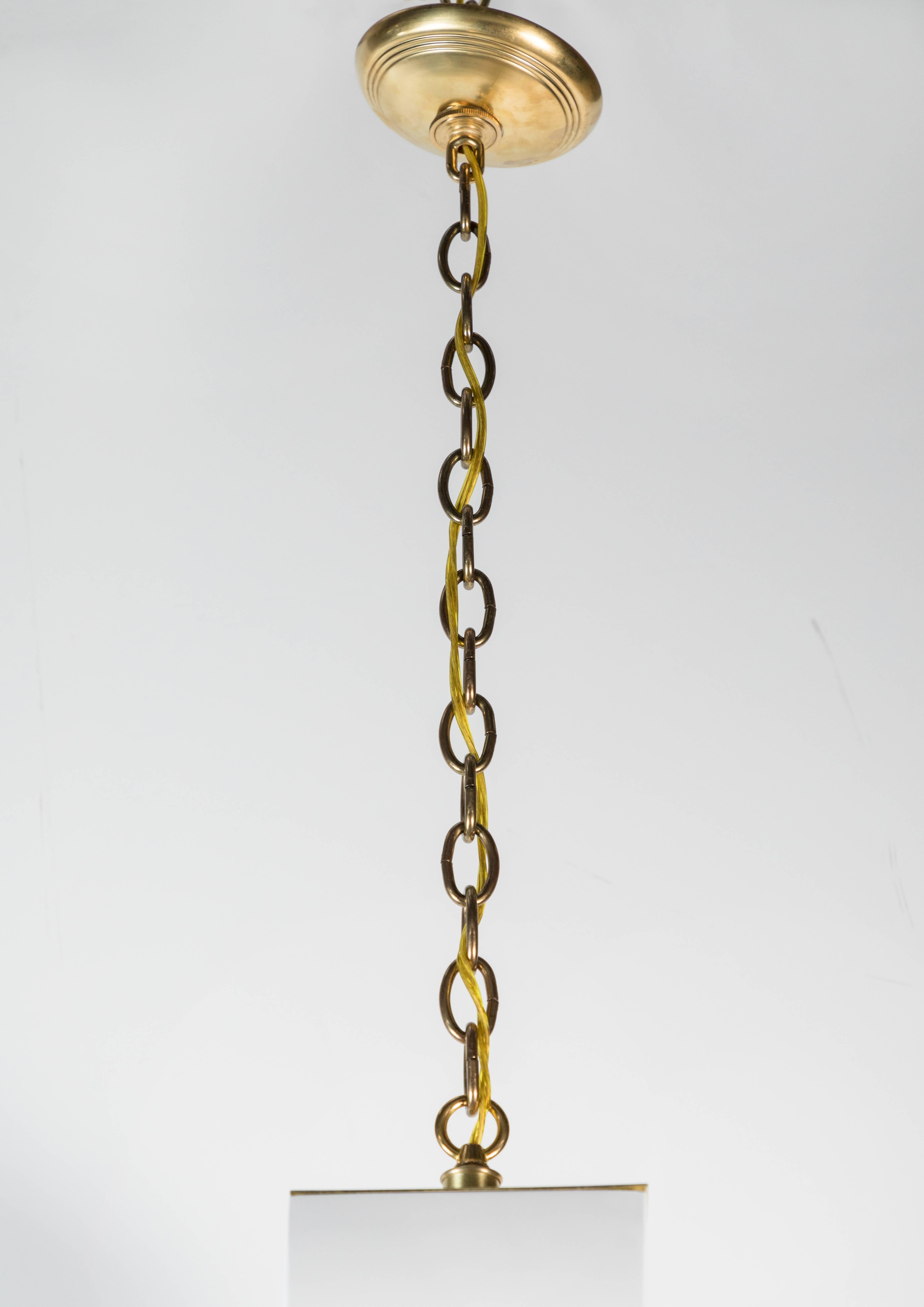 Brass Double Wishbone Pendant by Paul Marra For Sale